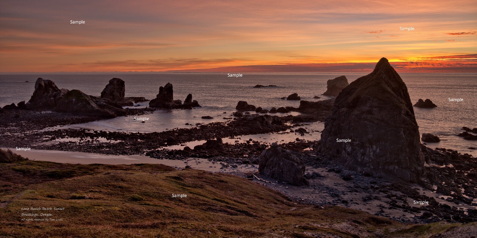 Oregon Coast #17 Lone Ranch Beach Sunset Brookings Photo Poster Print OC08