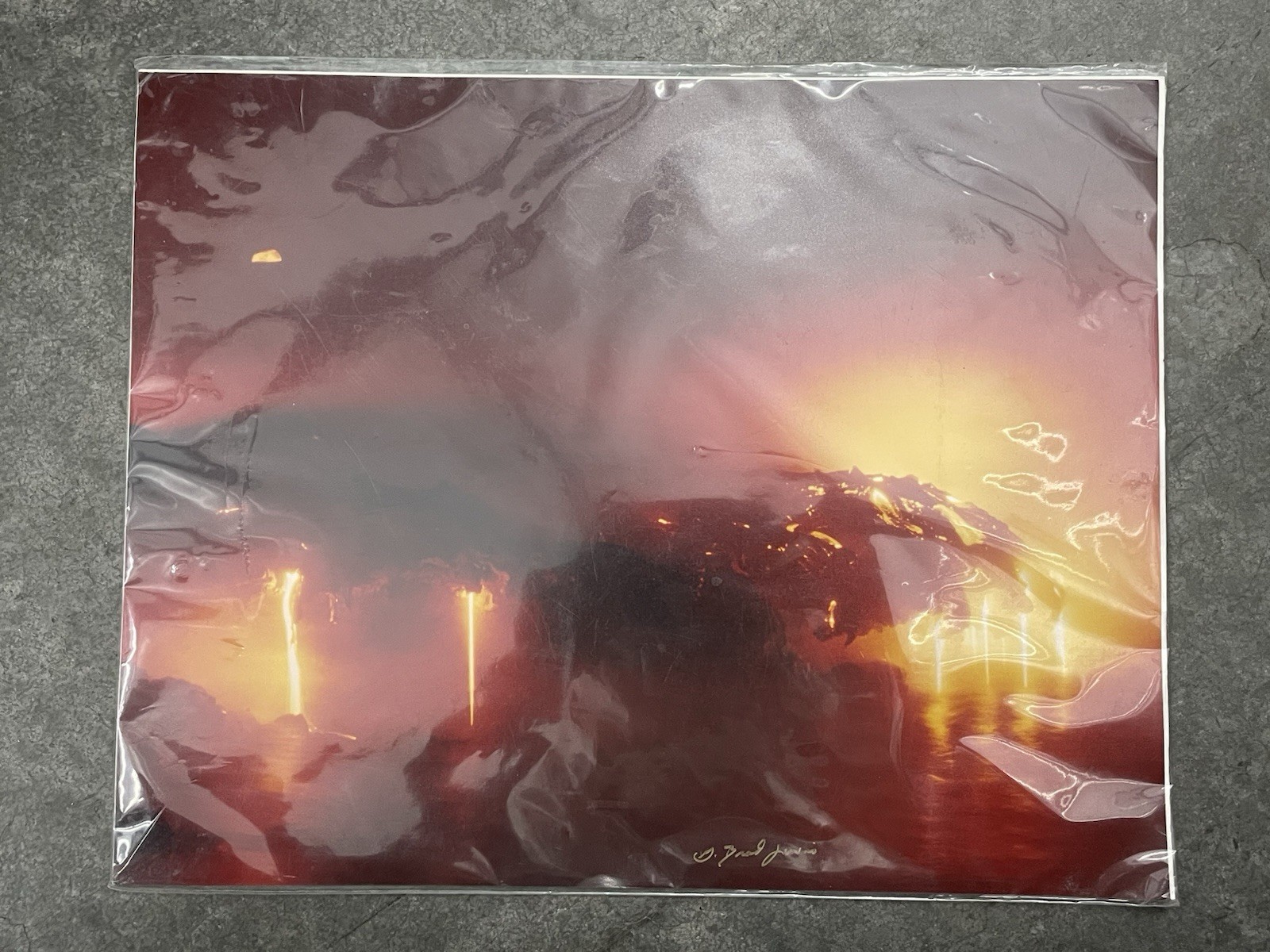 Volcano Explosion Picture Shot Signed By G. Brad Lewis
