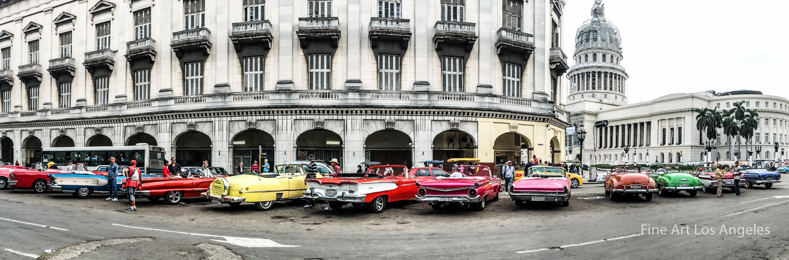 Marilyn Fils Photo, “Vintage Car, Classic Chrome Panorama” Havana, Cuba 6×18″