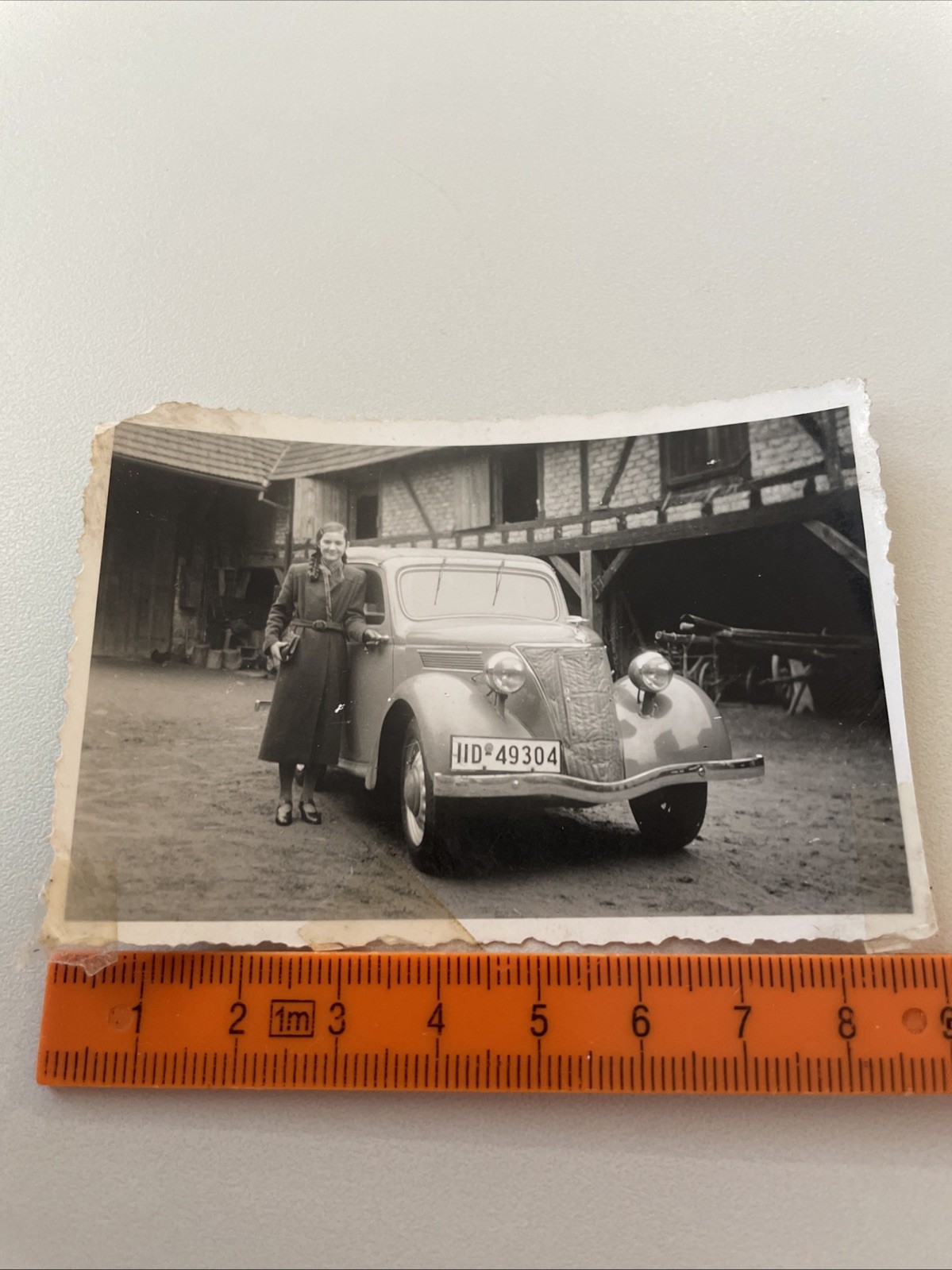 Photo Vintage Car Ford Eifel??Mrs. Kaiserslautern Agfa Lupex 1930s