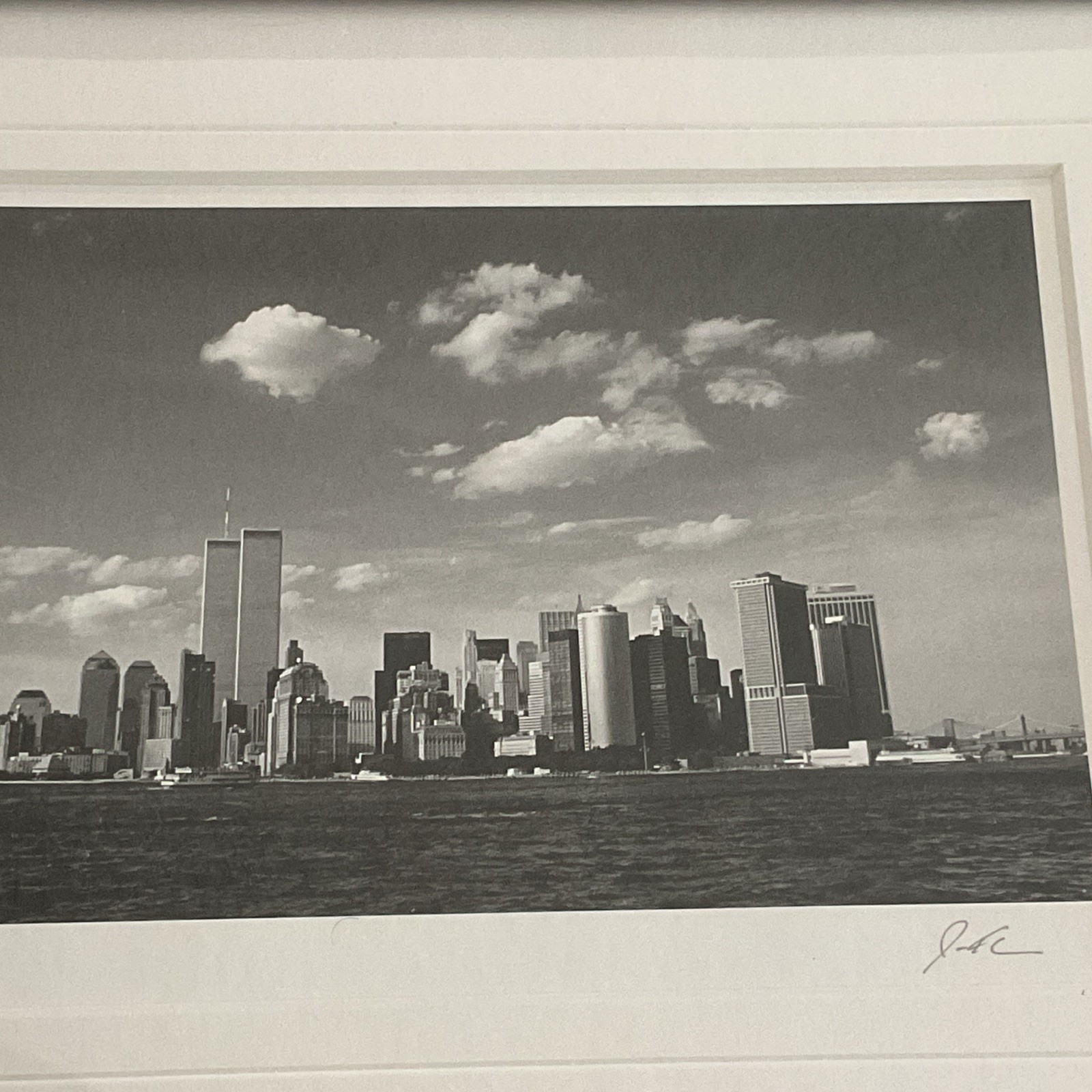 Jesse Kalisher Signed Framed Black & White New York Skyline Landscape Photograph