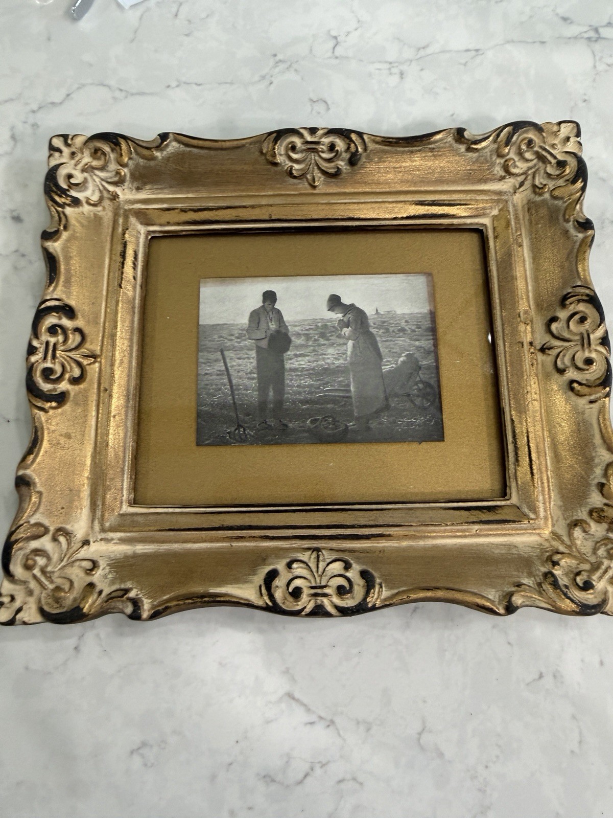 Vintage Mid-Century “The Angelus” Framed Print – Gold Frame French