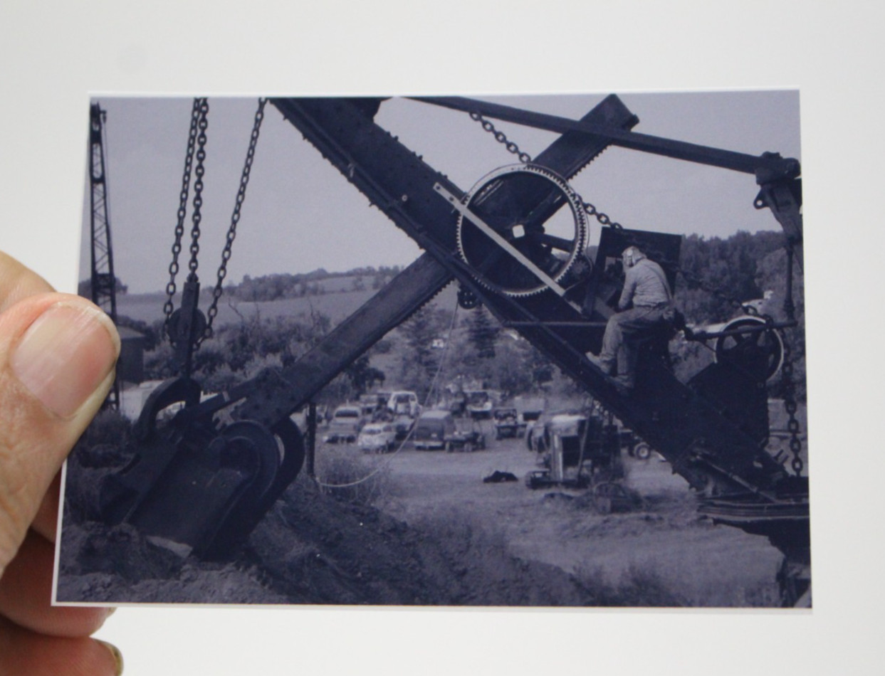 ACEO Photo of Vintage Steam Shovel/w Worker Limited Print Photography