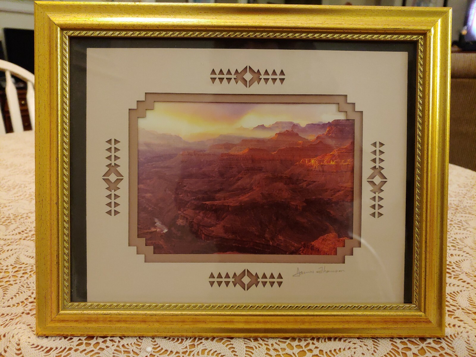 James Thomson “Sunstreak” Lipan Point, South Rim, Grand Canyon Framed Signed
