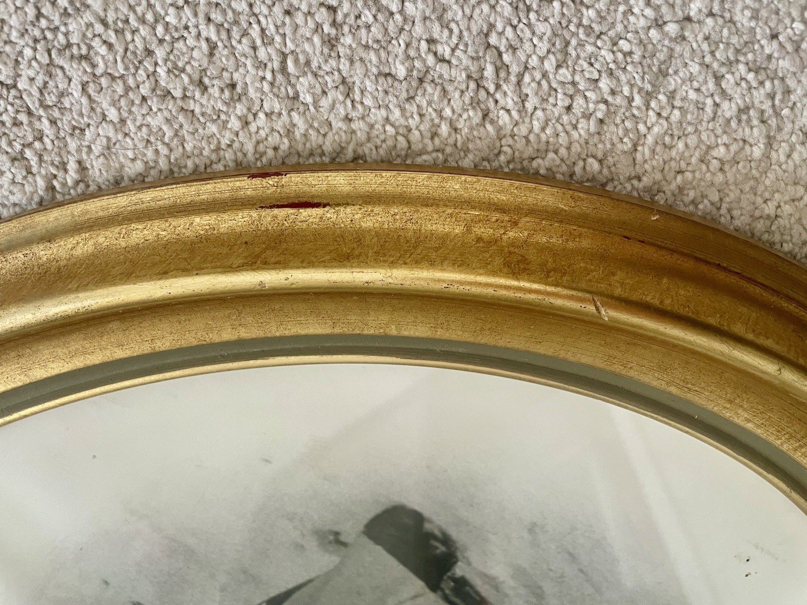 Vintage Large Oval Frame Couple In love Photo Portrait Glass Wood Gold Gilt 23×1