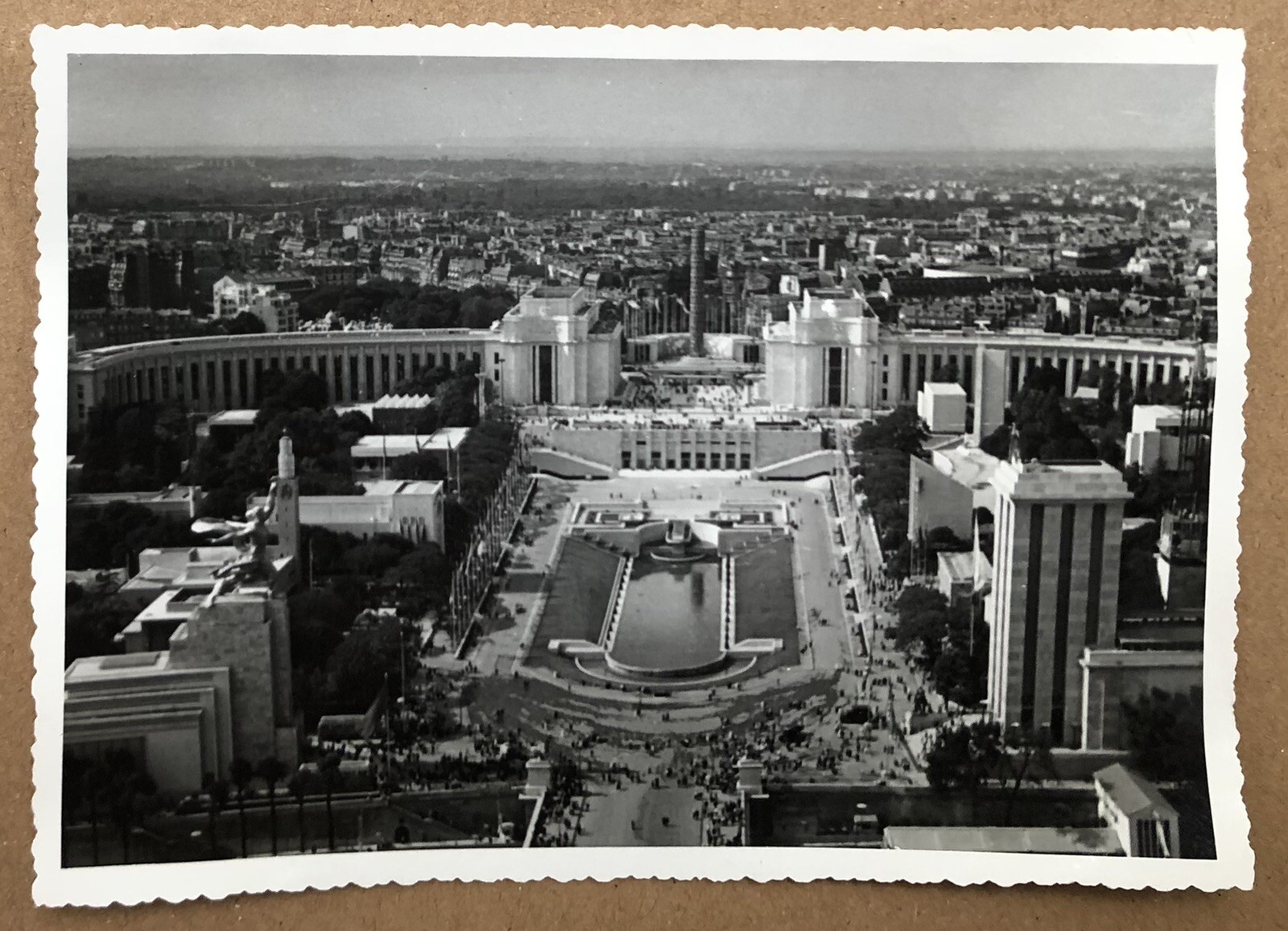 Old Photo Universal Exhibition 1937 Paris Palais Chaillot View Eiffel Tower