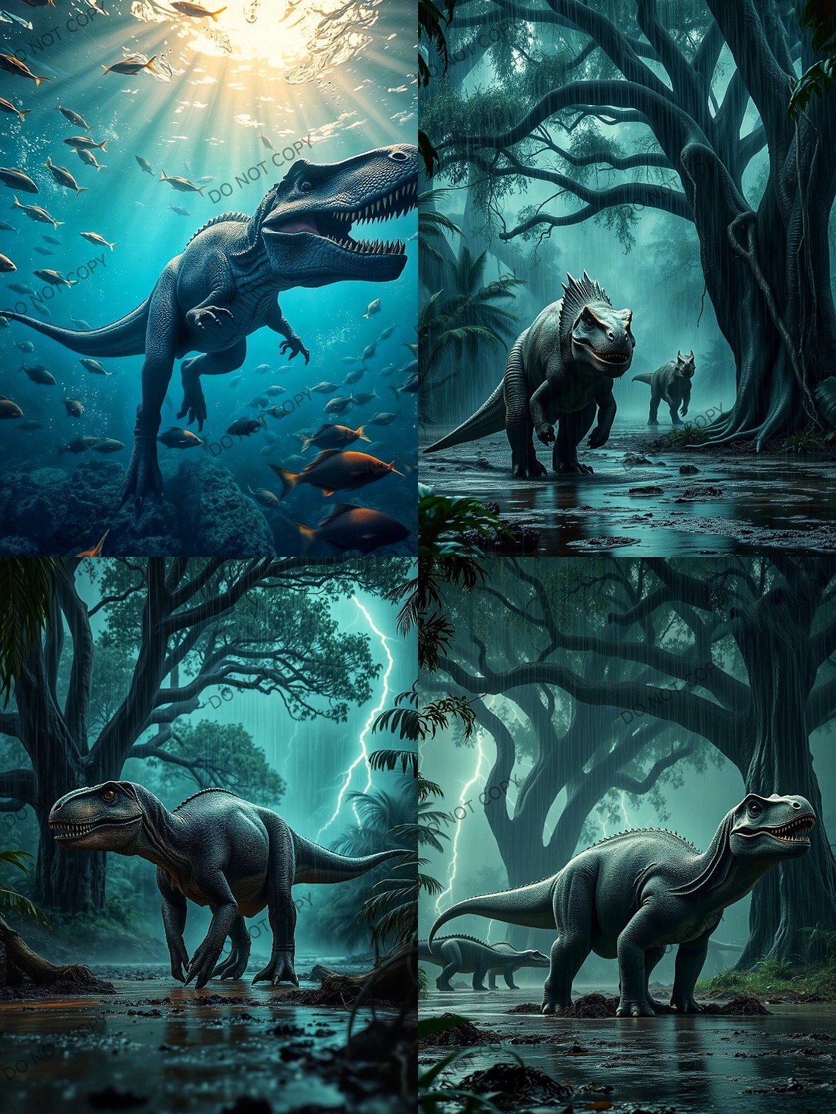 Digital Image Picture Photo Wallpaper Background Desktop Dinosaur 4 Print AI Art