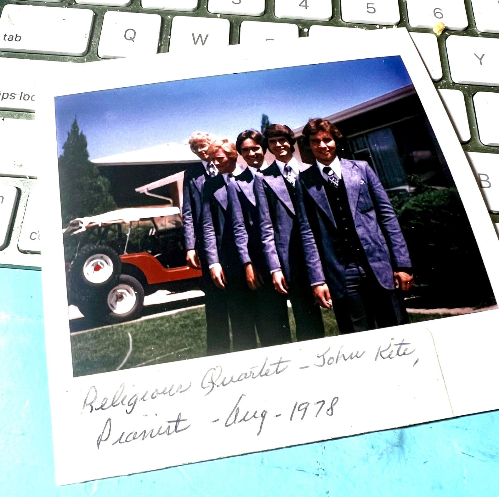 Polaroid Photo John Kite Quartet Vintage circa 1978ready to jam Gay Interest