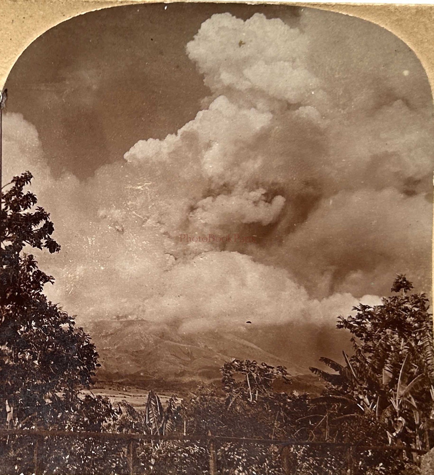 Martinique L’Rash Des Mount Pelee 1903 Photo Stereo Vintage Citrate §fn1