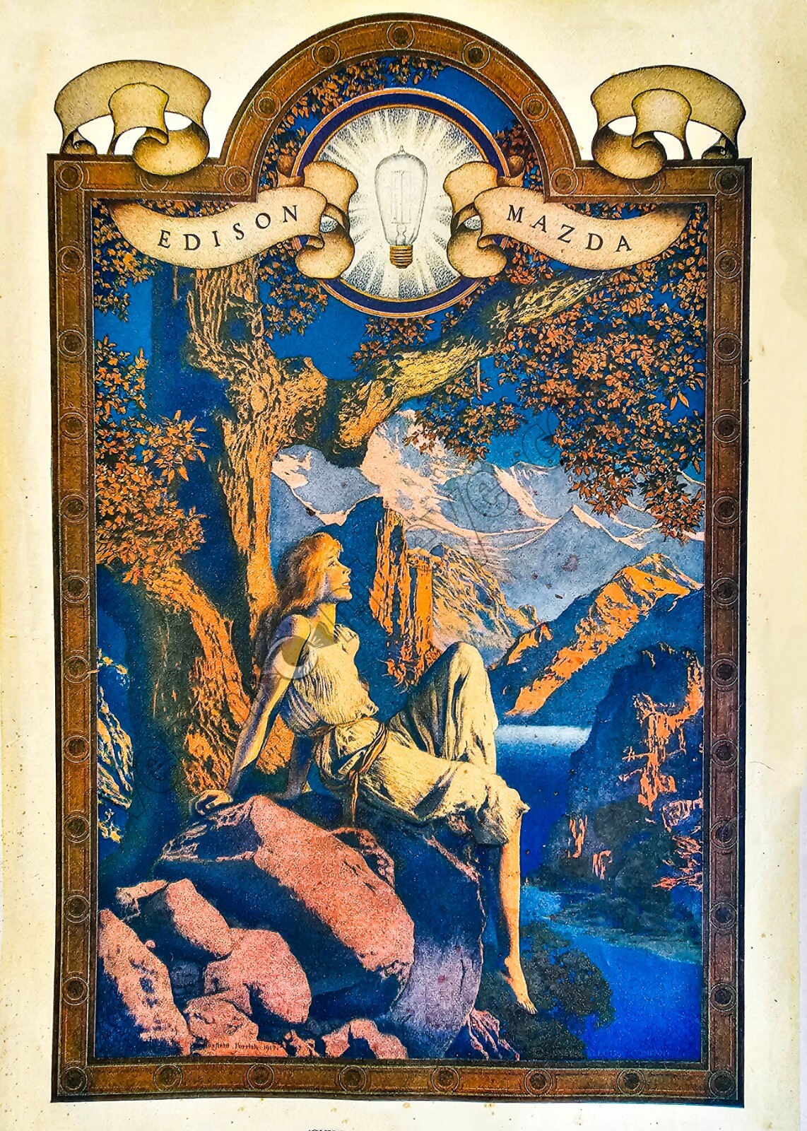 Art Nouveau Advertising Edison Mazda 1918 Instant DOWNLOAD Print at Home Décor