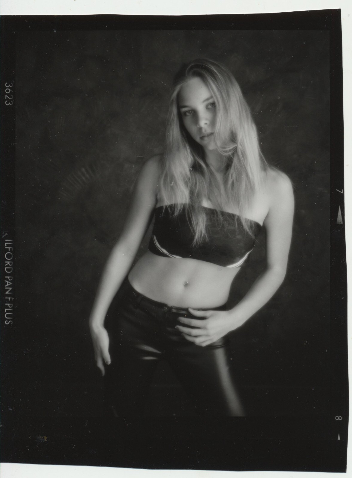 Fine Art Photograph RUSSELL LEVIN Portrait TATIANA Black Top 2002 Contact Print
