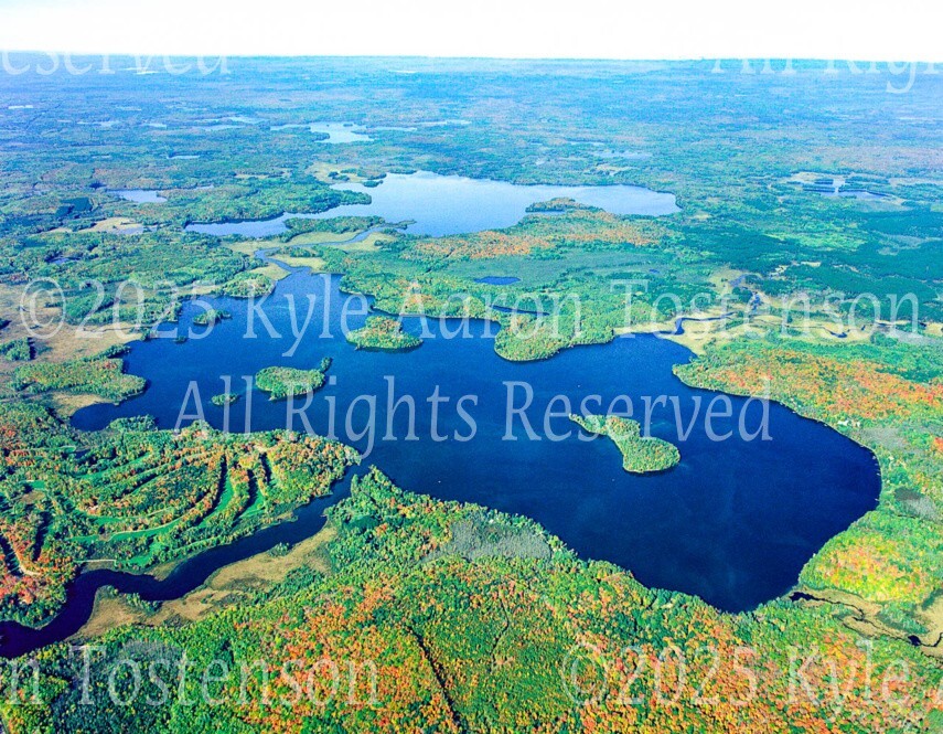 Teal Lake, Hayward, Sawyer County, Wisconsin Aerial Photograph. Frame Optional.