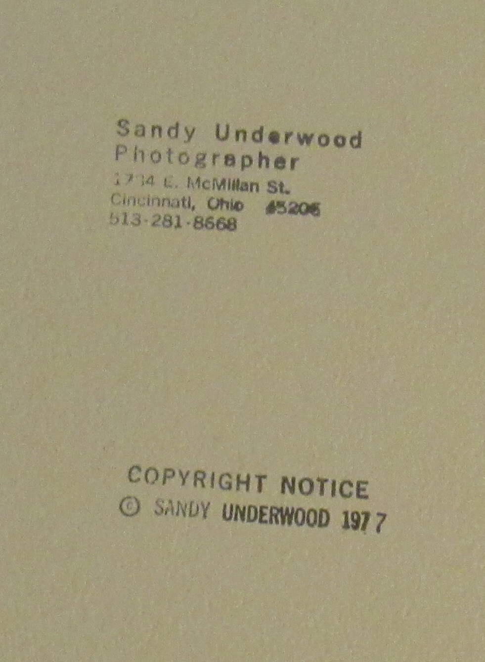 1977 Sandy Underwood photograph; Child on table, 9 1/2″ x 14″, Cincinnati Ohio