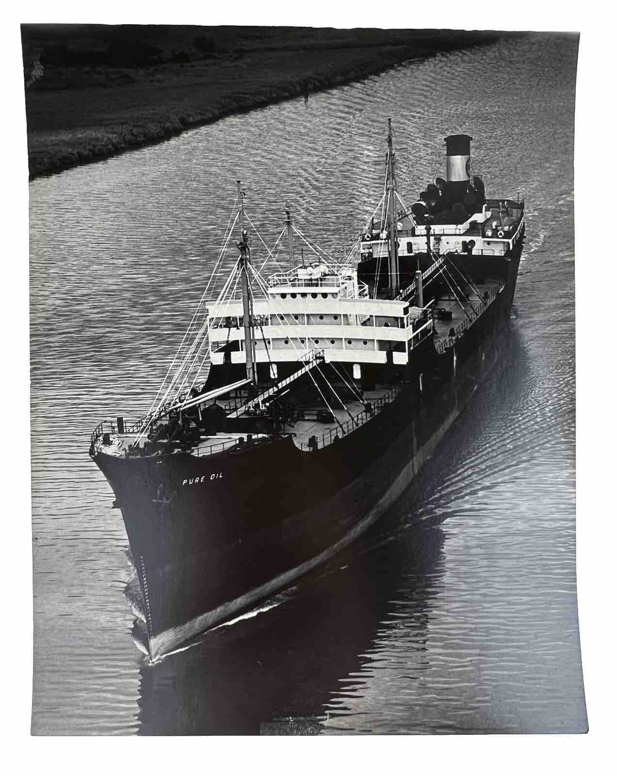 Vintage Large Black & White Photograph Photography Print Nautical Royal Oak Ship