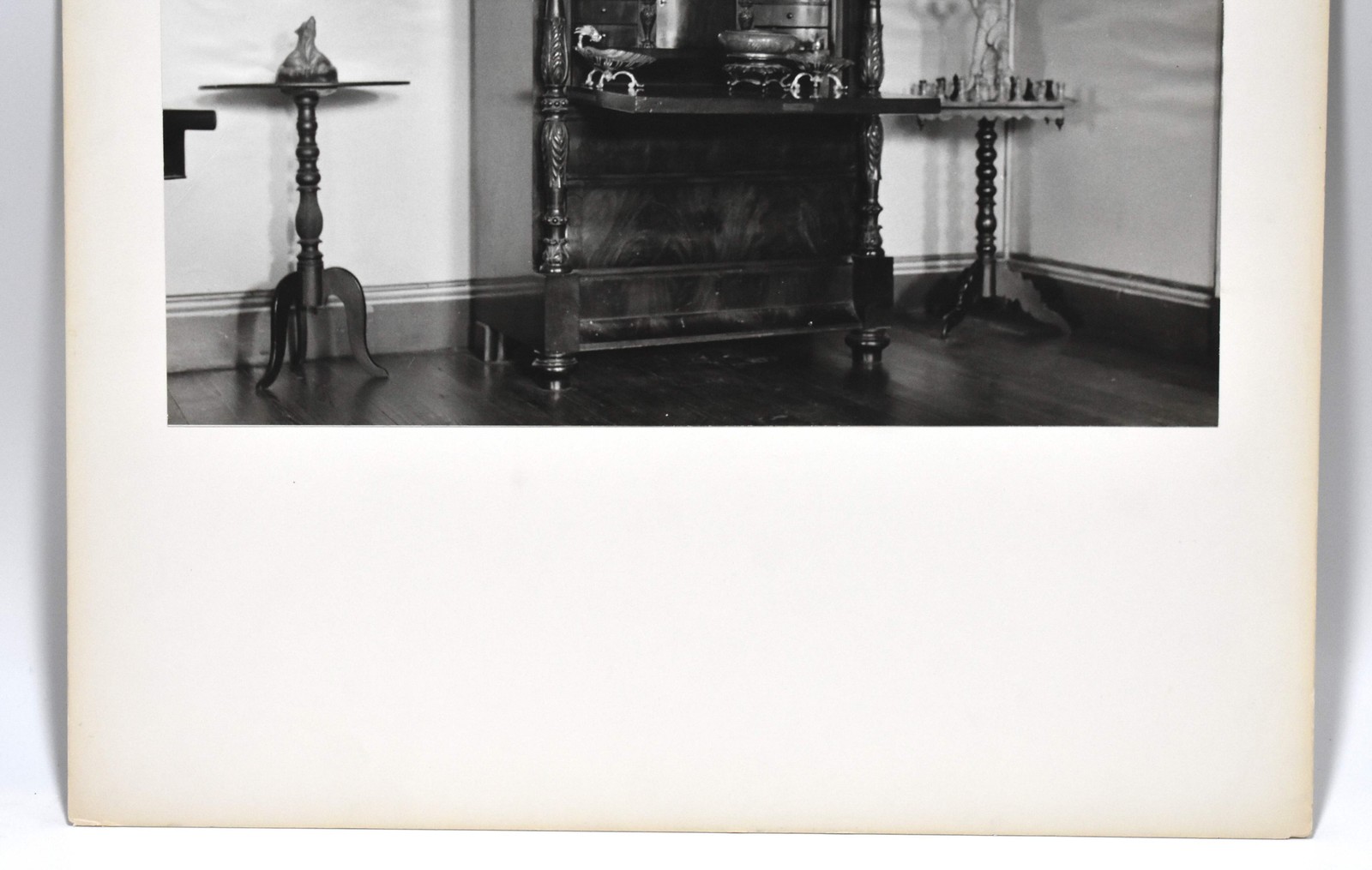 Vtg J.W. Howlett Black + White Photograph Focusing on a Large Piece of Furniture