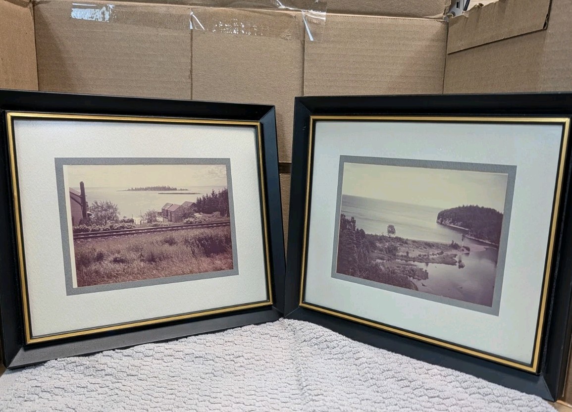 Vintage Diane Hartman North Shore Lake Superior Framed Photography Prints Set 2