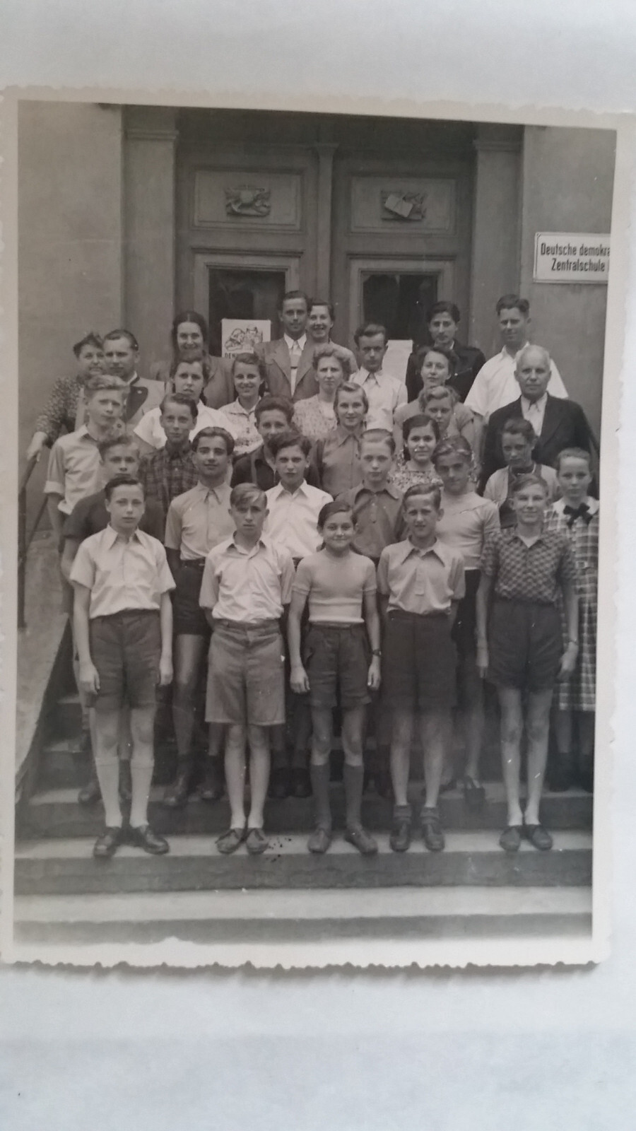Photo Large Format 29 School Class Central School Circa 1950s Approx 13x18cm