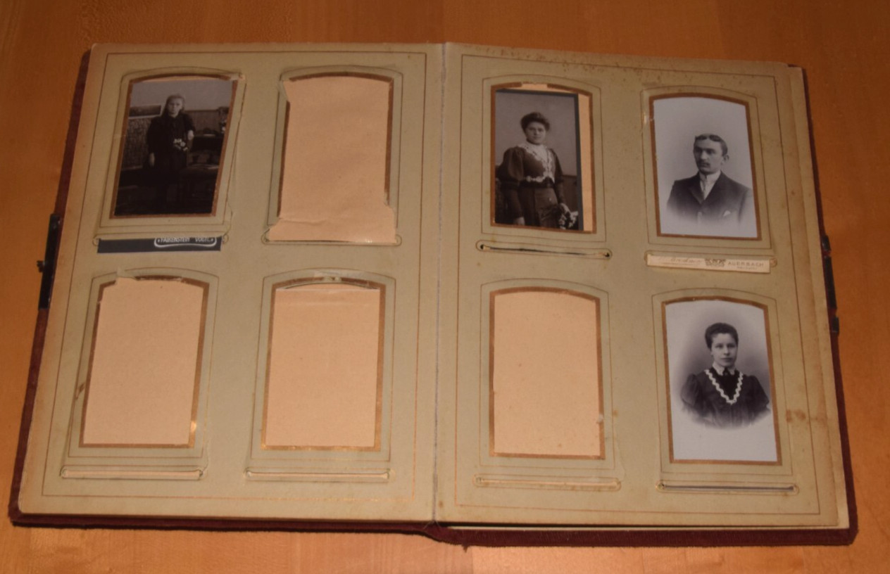 Album of 26 CDV Photos Album Red Velvet Photo Album Pre 1920