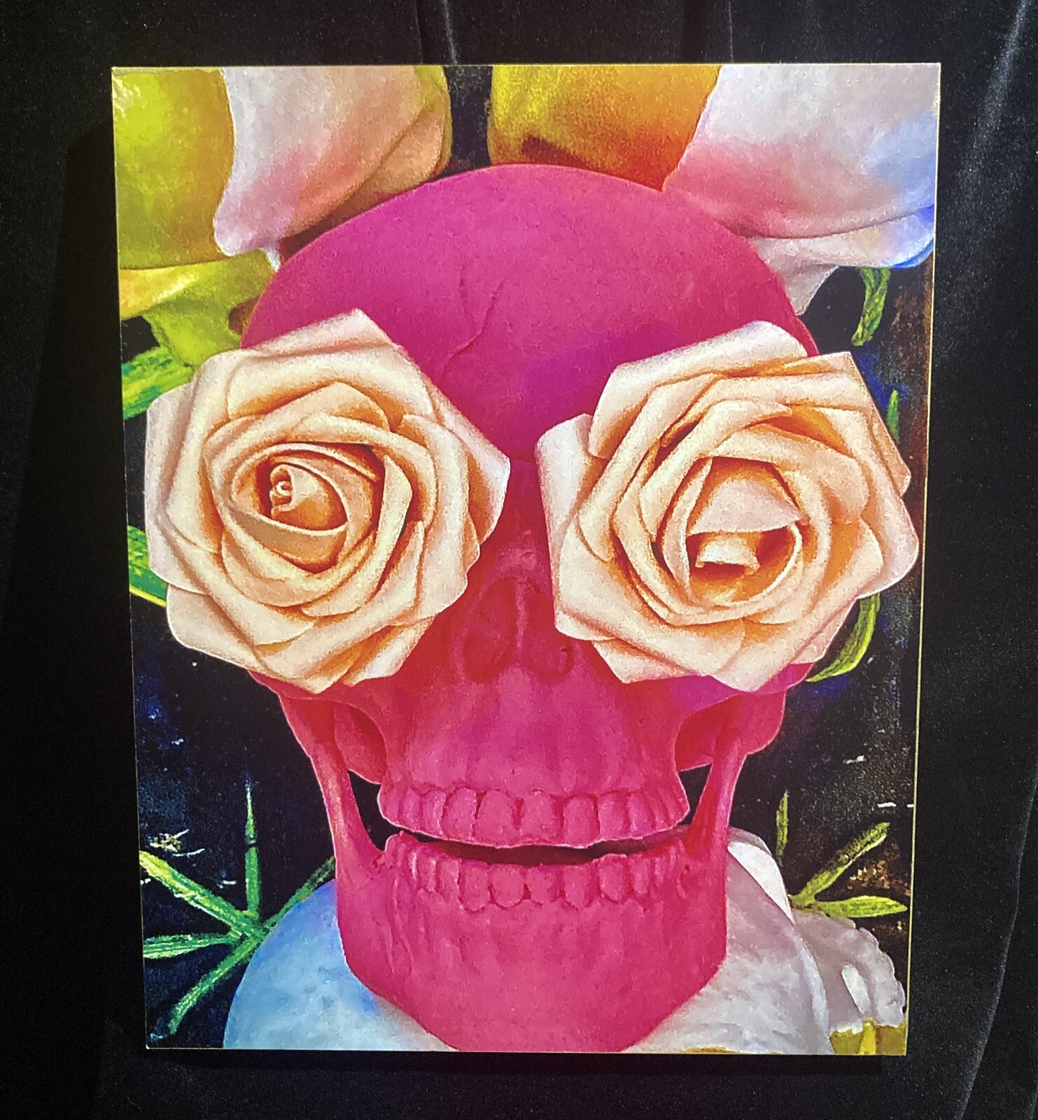 E. J. Parker “Goodbye, Earth & Heaven Skulls” Photo Panel 8x10x1 3/8 Signed