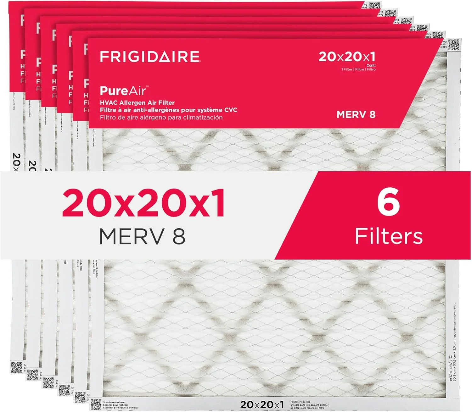 Frigidaire PureAir® 20x20x1 MERV 8 Allergen Electrostatic Pleated Air Conditione