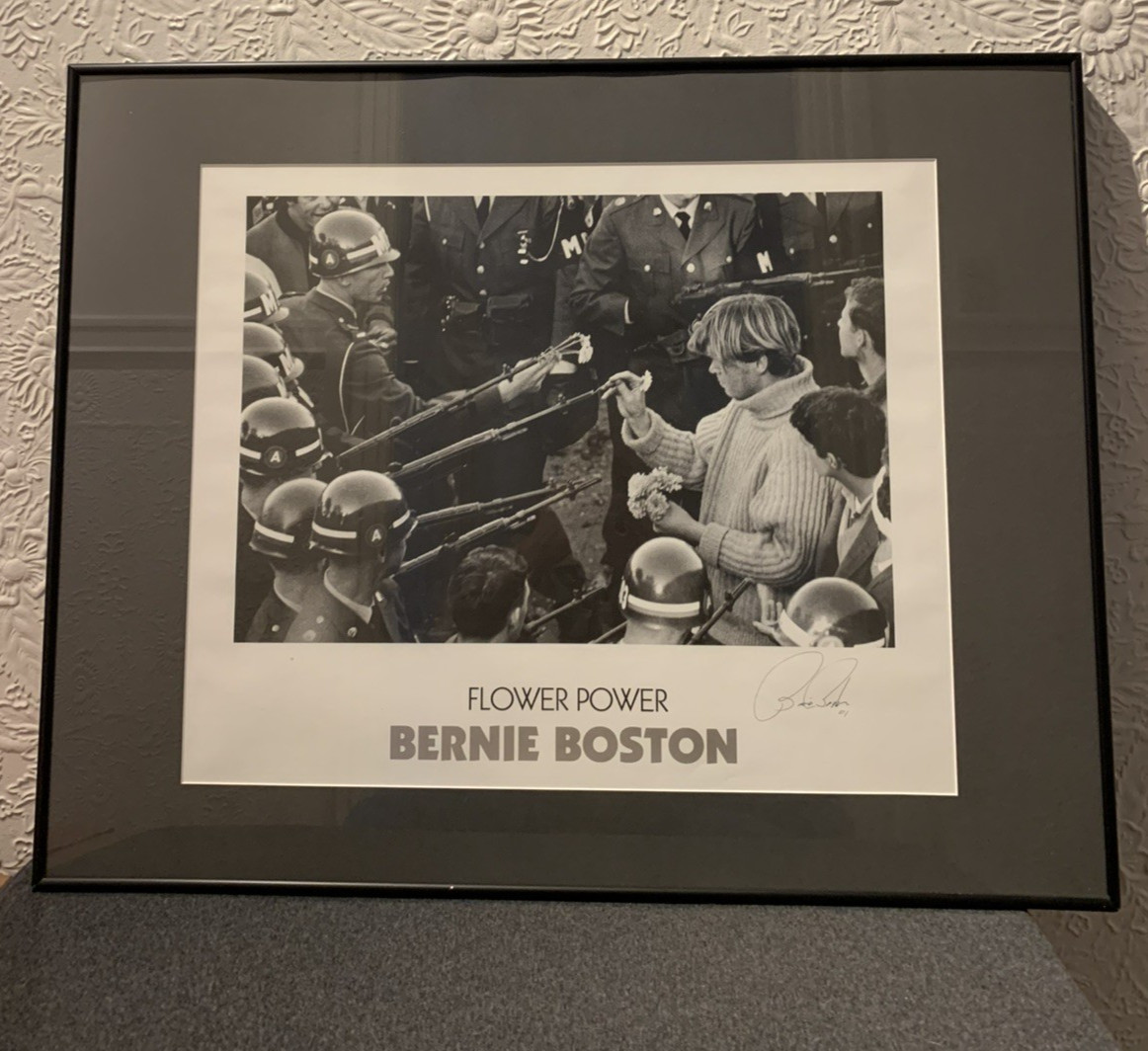 Bernie Boston Signed Print of iconic “Flower Power” Vietnam War Protest Photo