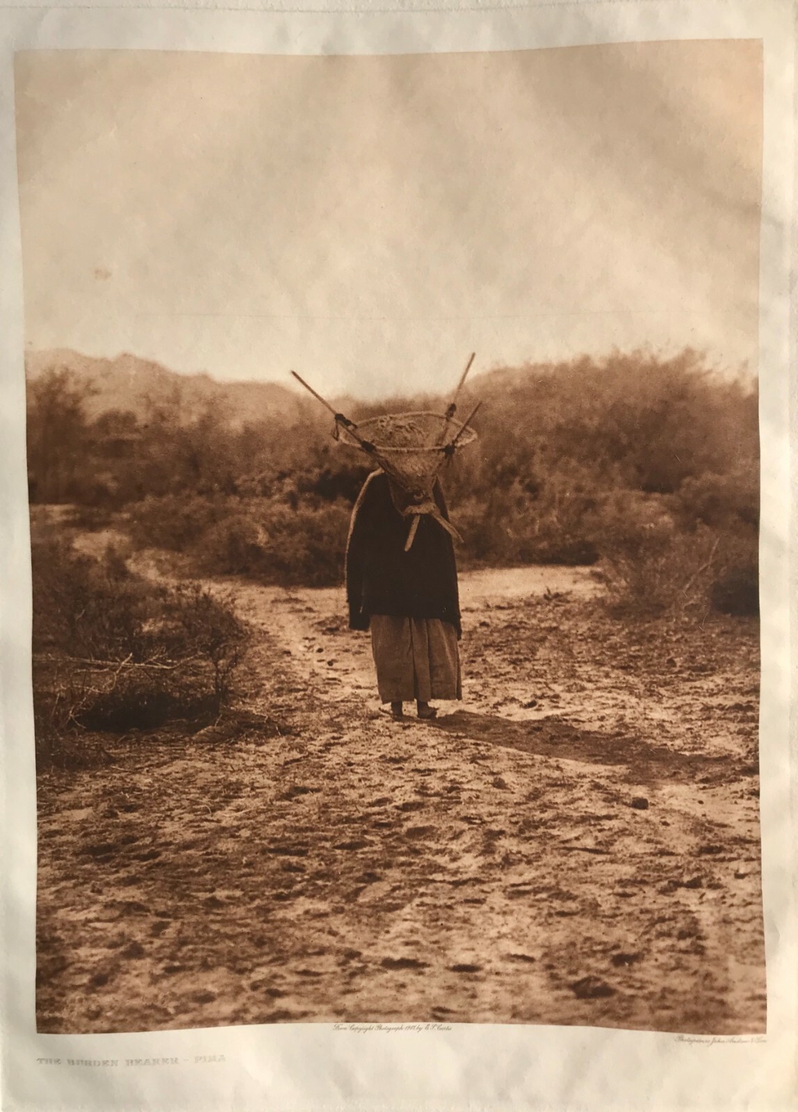 Edward S.Curtis Photogravure Classic Gravure Company The Burden Bearer Pima