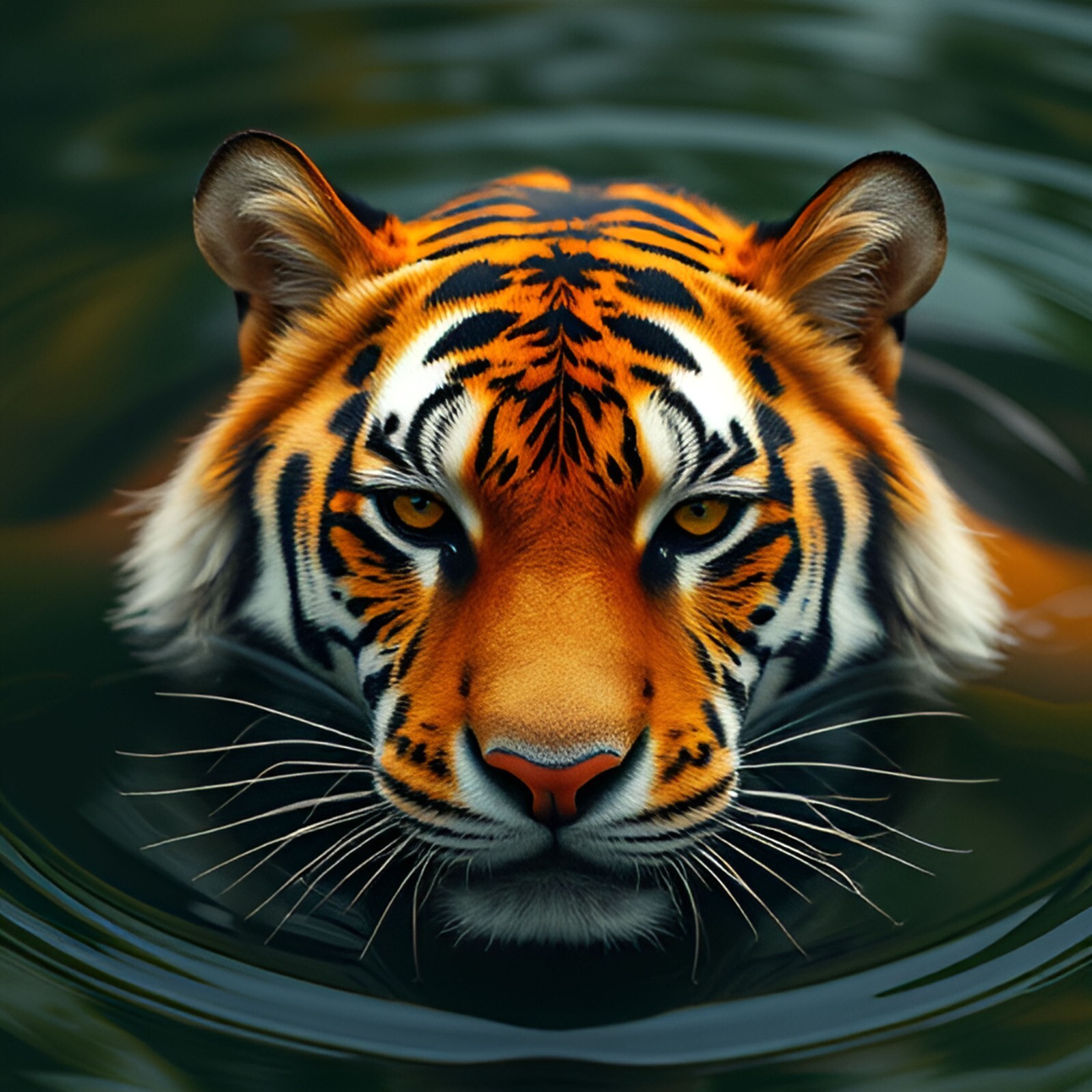 Tiger Water Cat Digital Image Picture Photo Pic Wallpaper Background AI ART Clip