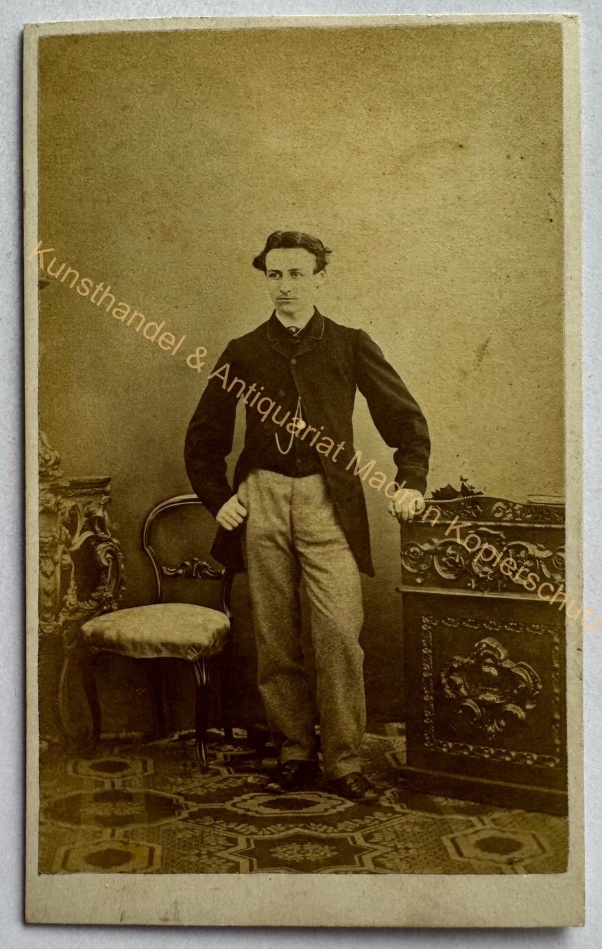 orig. CDV Photo Photograph Picture Old Mr Man Fashion Circa 1865 Cambridge UK