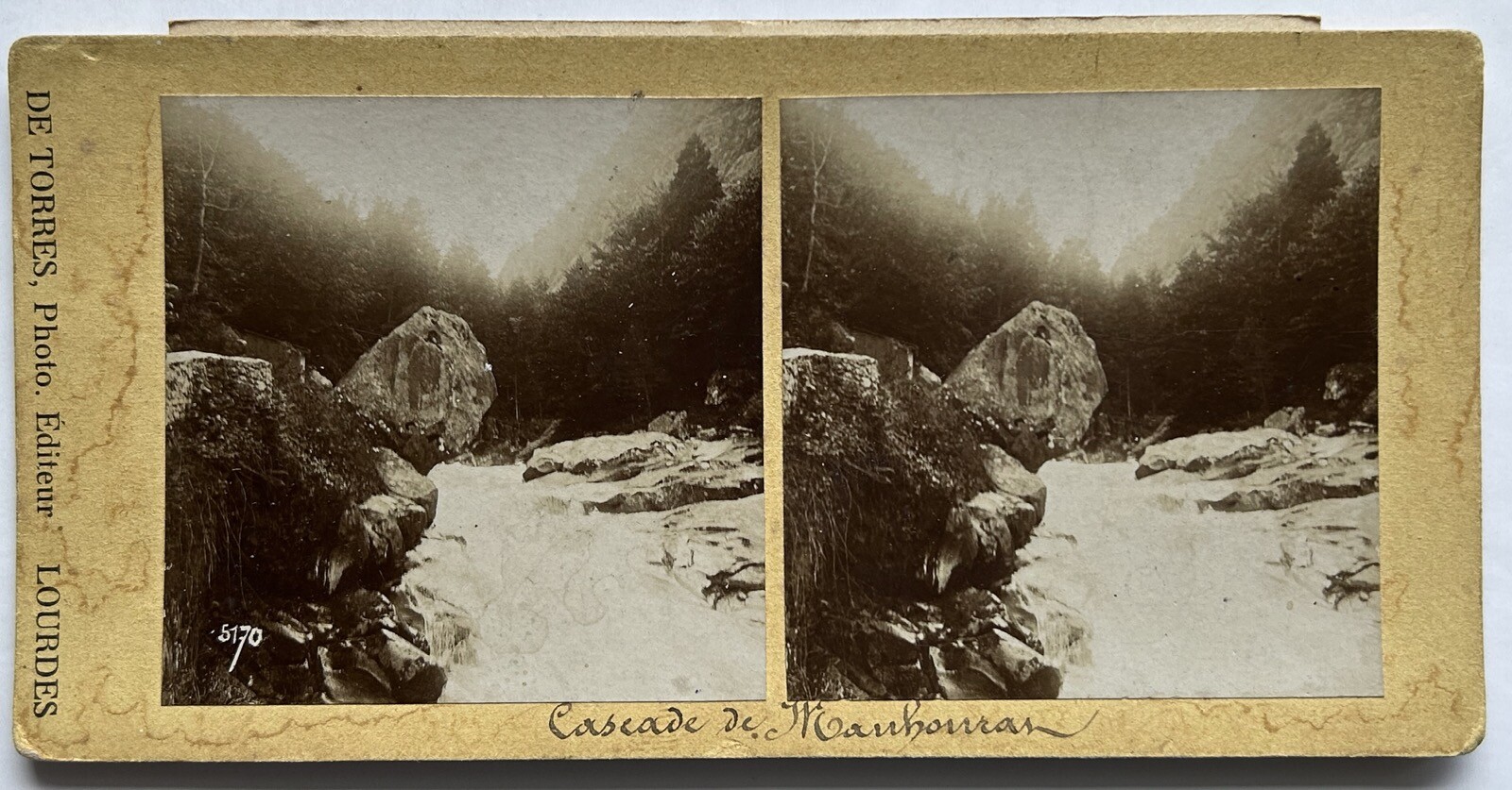 France Cascade And Grottes De Bétharram c1900 Photo Of Torres Heavy Stereo