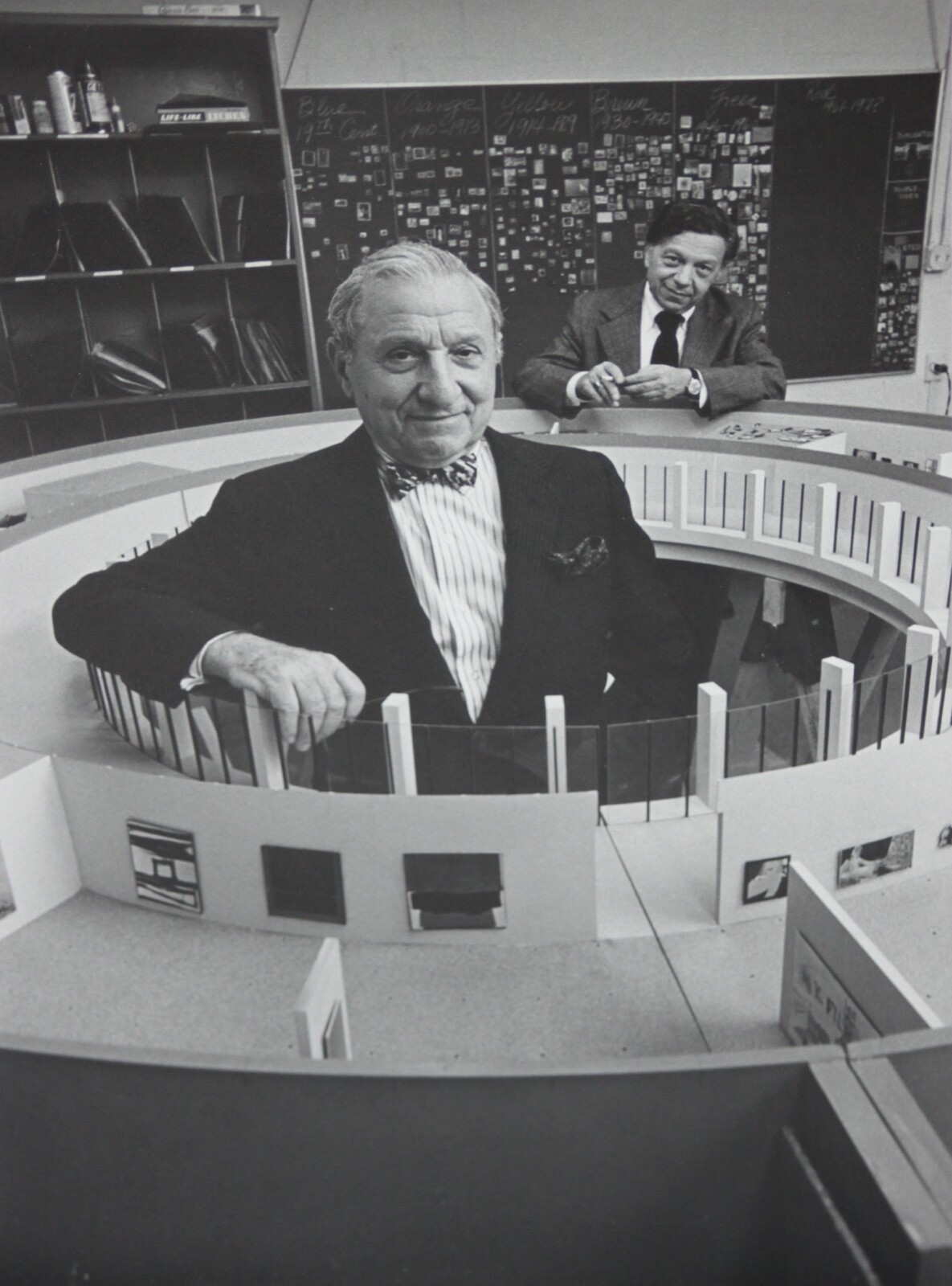 ARNOLD NEWMAN-2 Gelatin Silvers of Joseph Hirshhorn w/ museum model of Hirshhorn