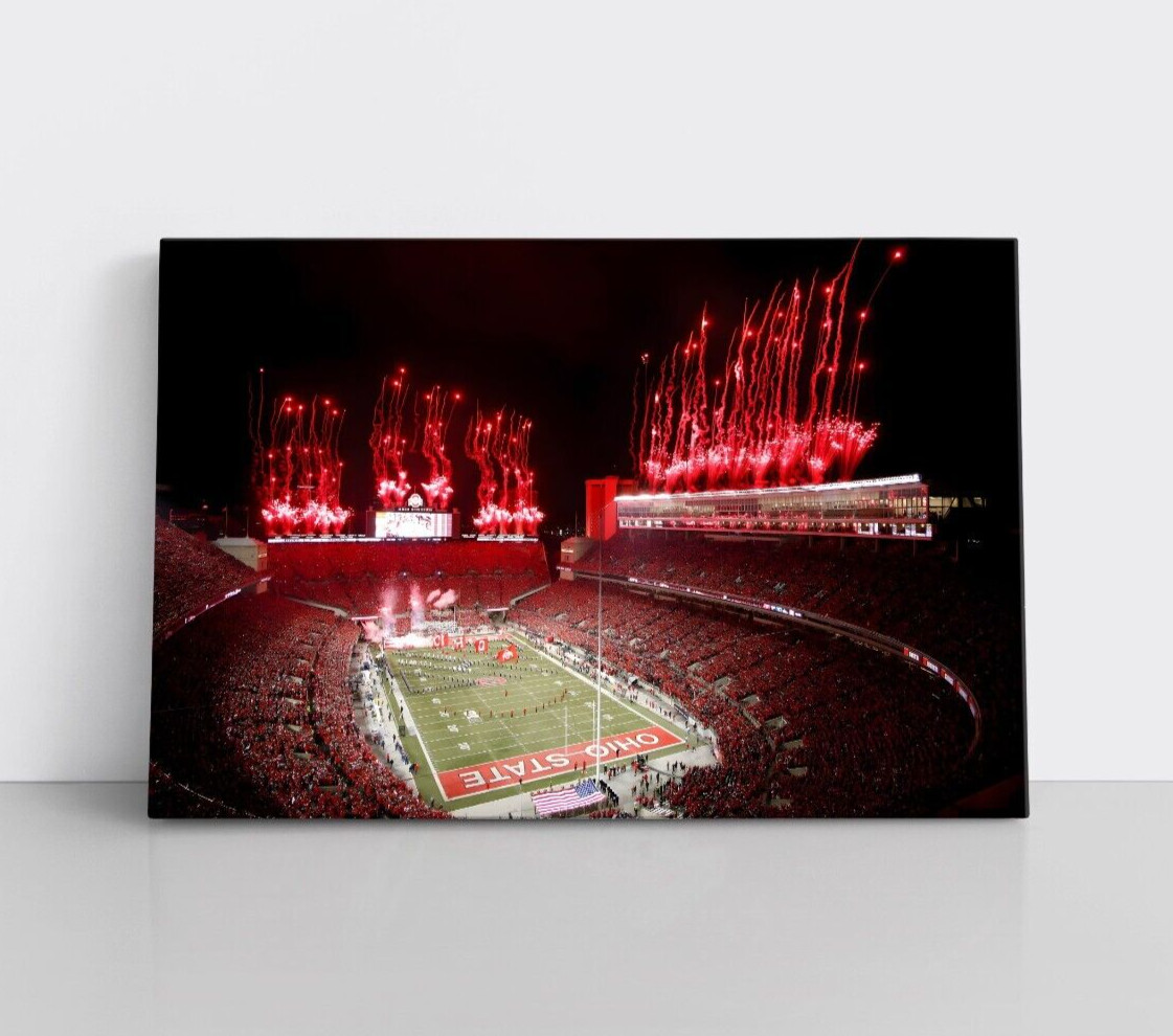 Ohio State Stadium Photo Print on Framed Canvas Wall Decor | Buckeyes Football