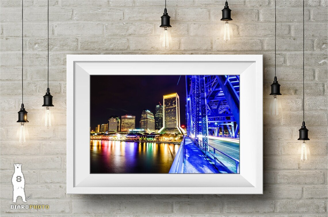 Jacksonville FL Skyline at Night – Florida Fine Art Photography Prints