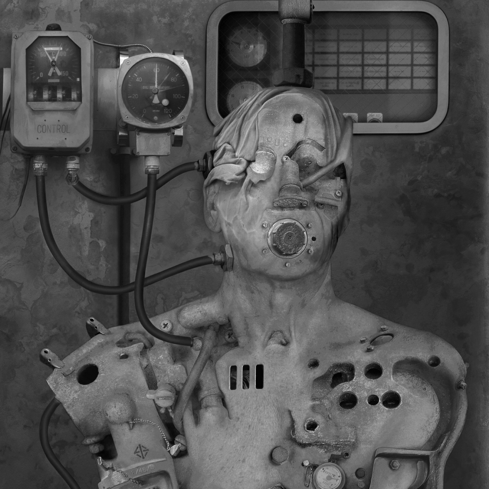 Fine Art B+W Photography Signed Ltd Edition SURREAL Visionary Mechanical Man COA