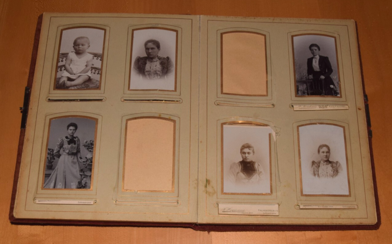 Album of 26 CDV Photos Album Red Velvet Photo Album Pre 1920