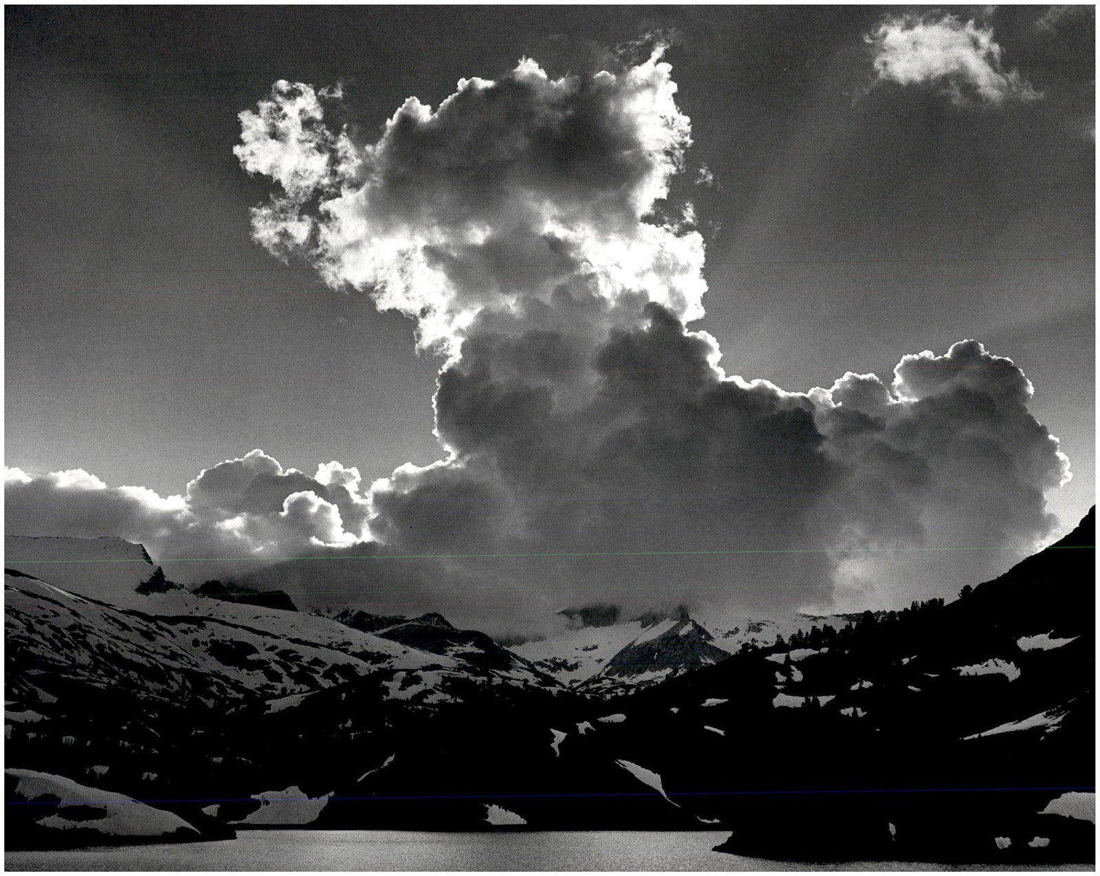 1934 1990s Ansel Adams Evening cloud Ellery Lake Sierra Nevada Large Art Photo