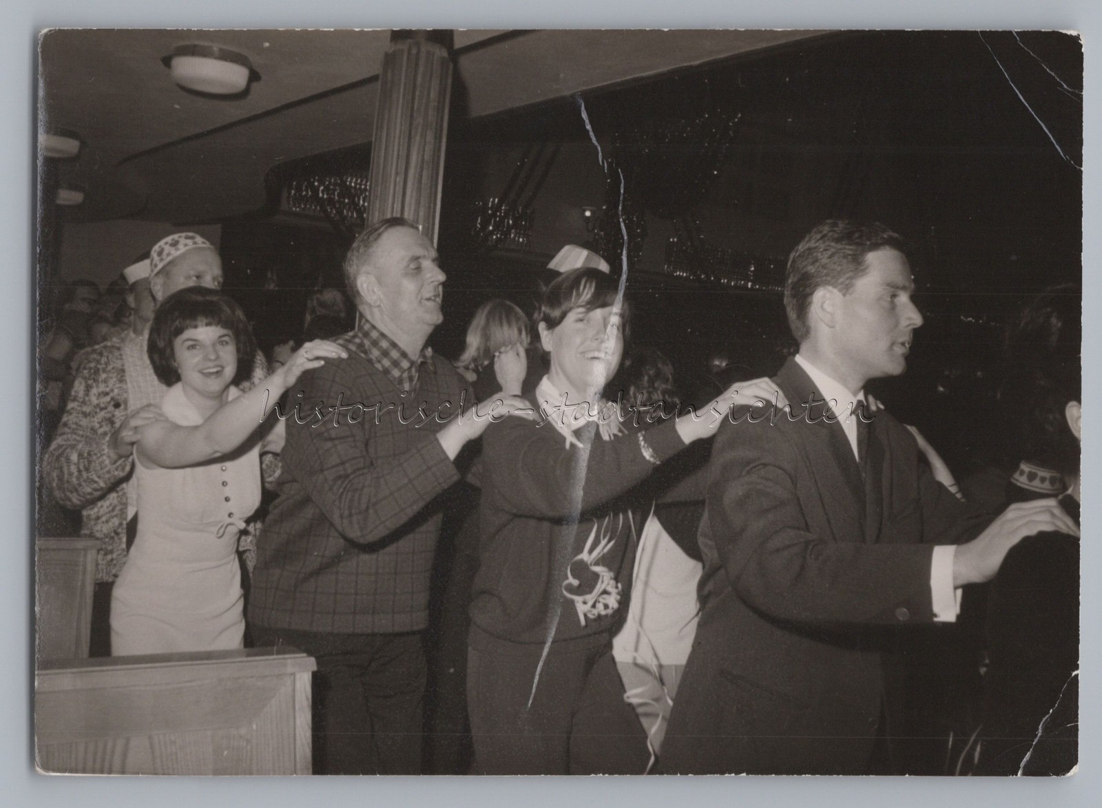 Women and Men Dancing Polonaise – Vintage Photo