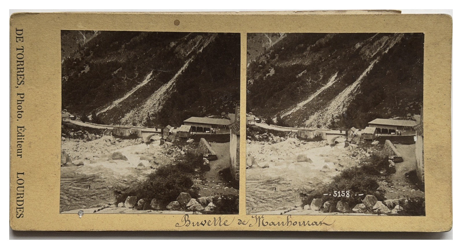 France Buvette de ? c1900 Photo Of Torres Lourdes Stereo Vintage Original Print
