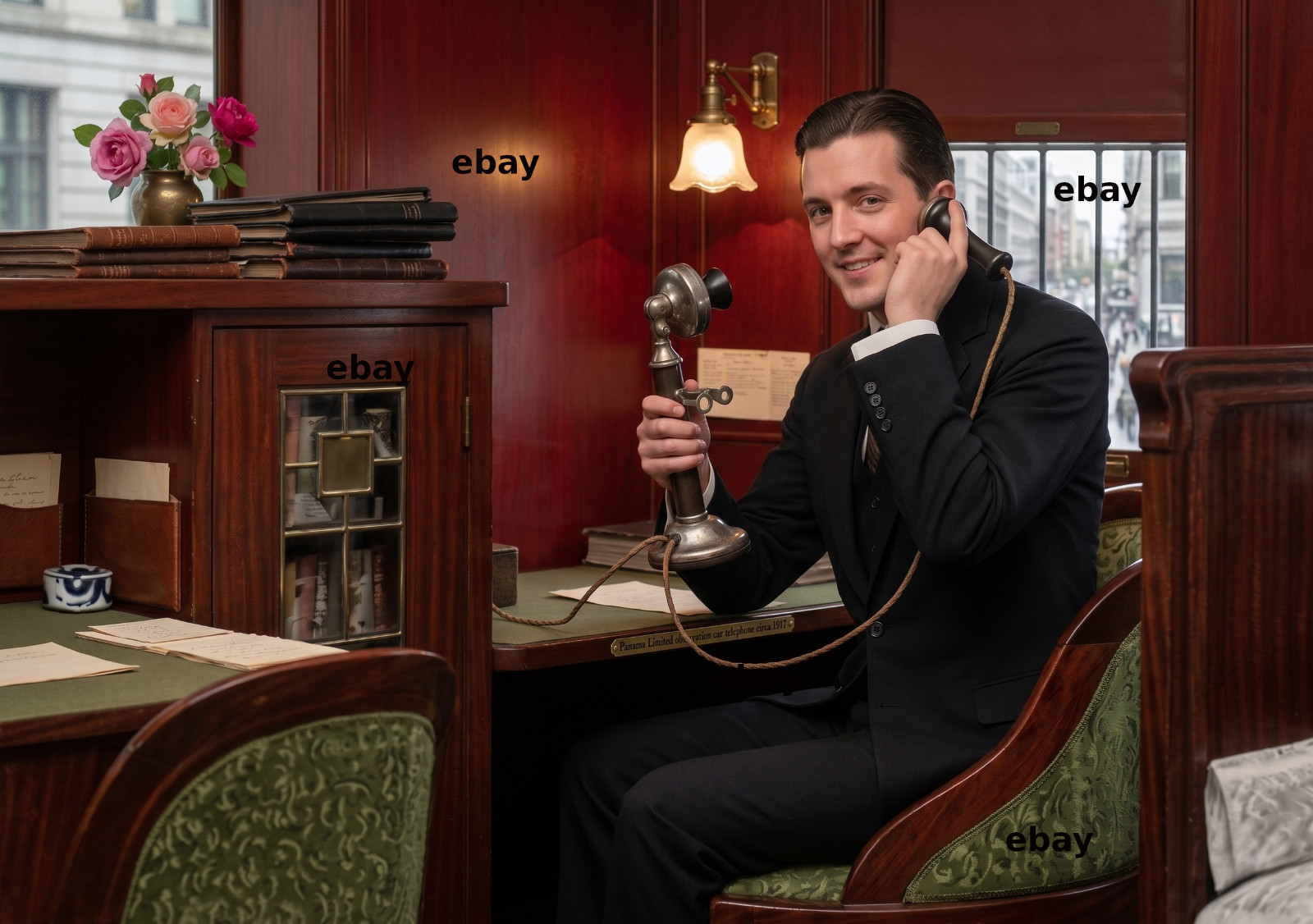 Photo Art Print of the IC Panama Limited Observation Car Telephone Service 1917