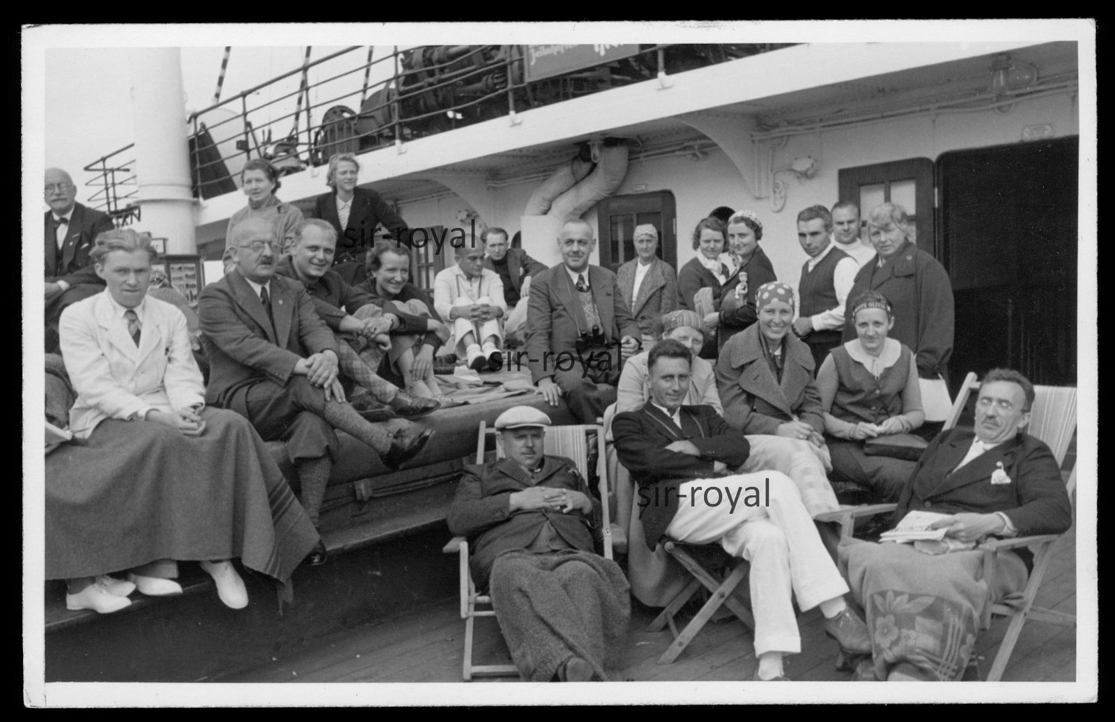 KdF Ride MS Monte Olivia Norway 1936 – Group Photo – 1930s – Photo Postcard 14x9cm