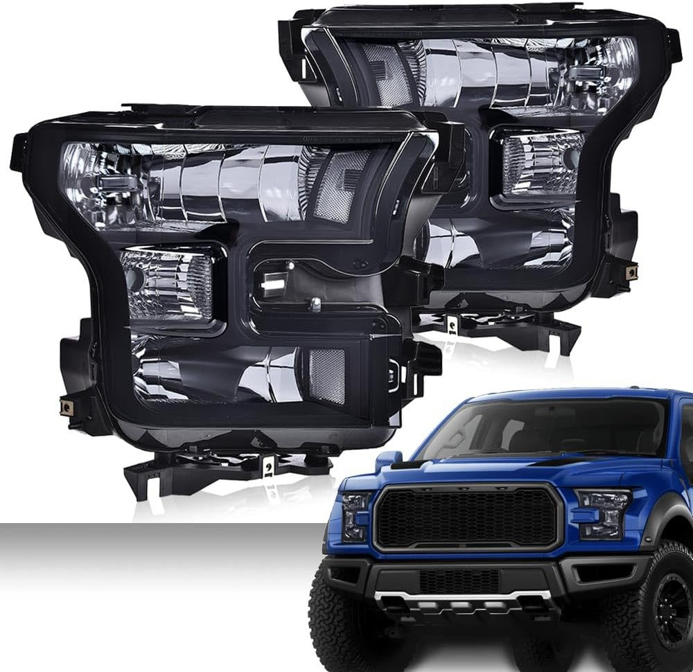 Headlights Assembly Compatible with 2015 2016 2017 Ford F150 | LH & RH Front Hea