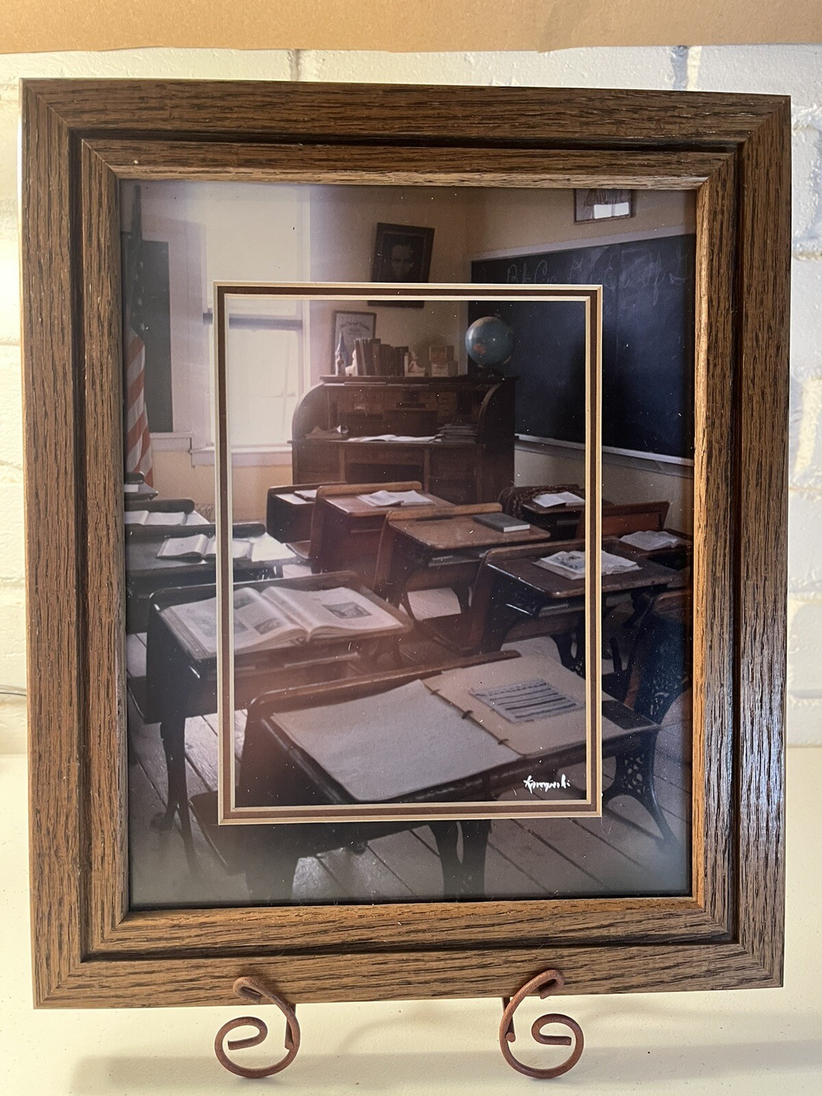 Korczynski Frame~Vintage ~ Teachers desk & classroom Photography Wall Art~ Rare