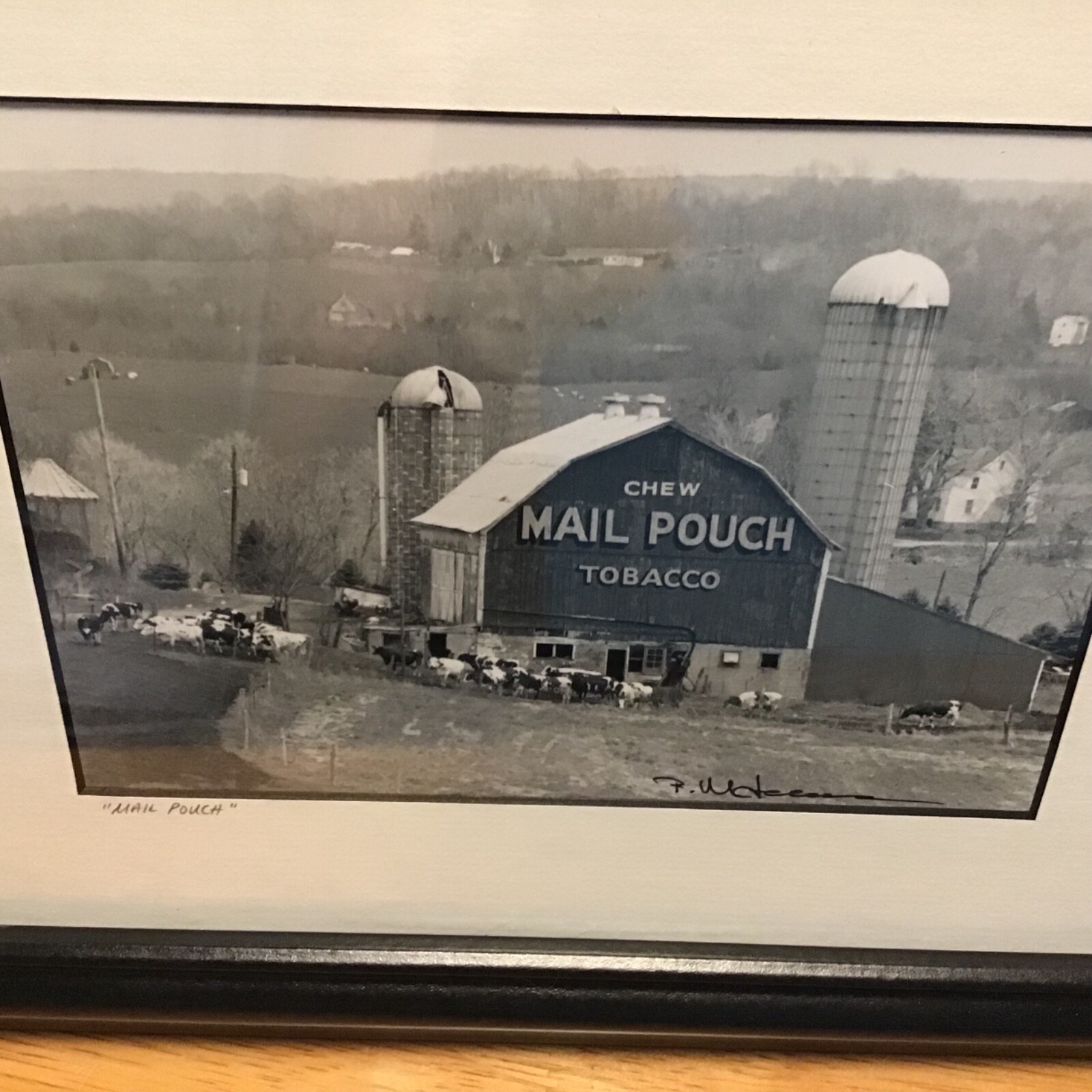 Chew Mail Pouch Tobacco Barn Farm PHOTO WALL ART Framed Black & White SIGNED