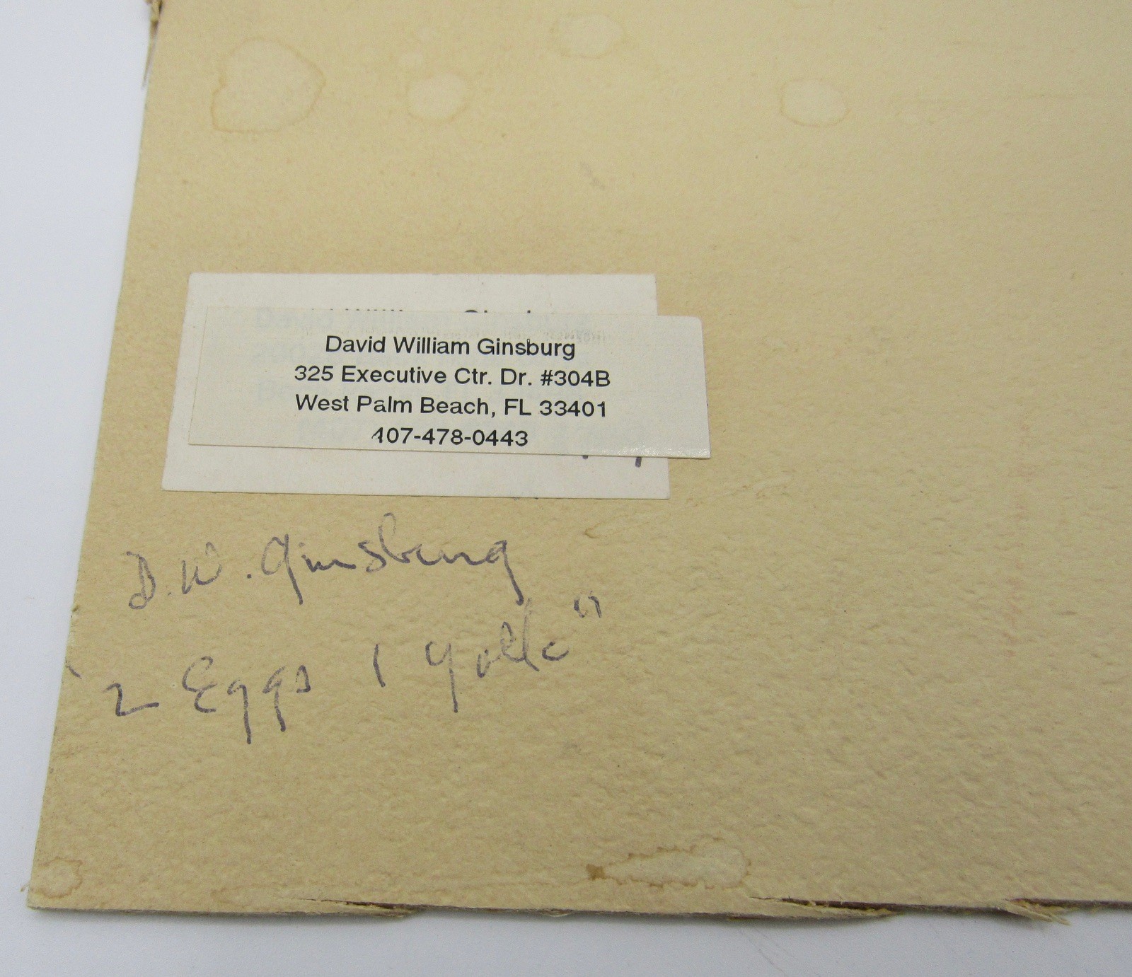 Signed David William Ginsburg photograph 2 Eggs 1 Yolk b&w food photo scientific