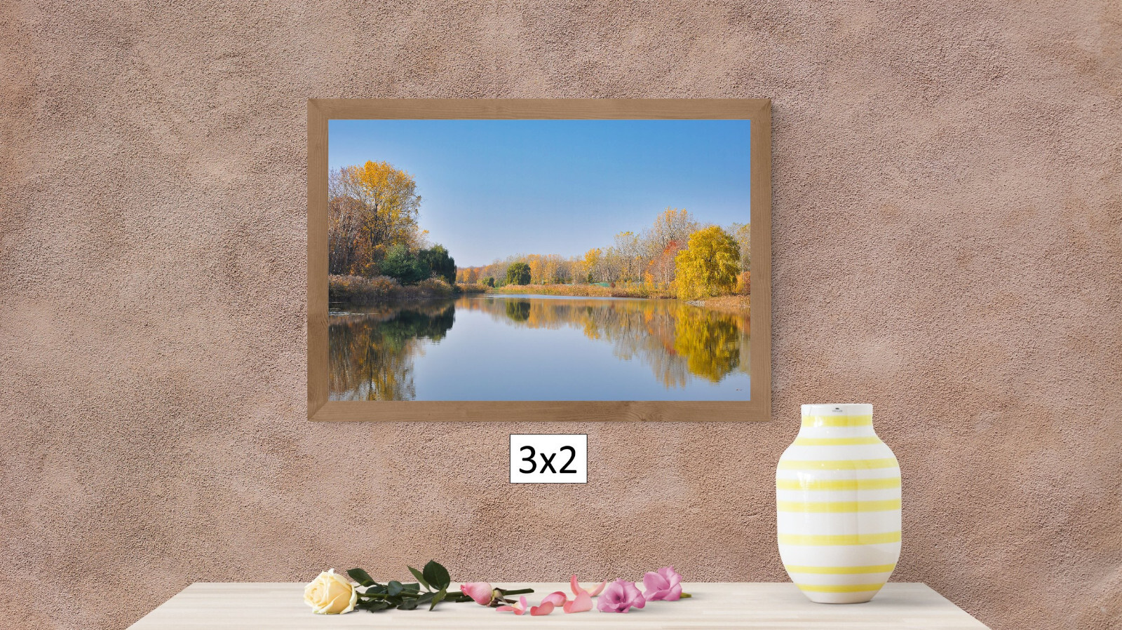 Fall Trees Water Reflection, High Resolution Image, Many Formats, TV Art