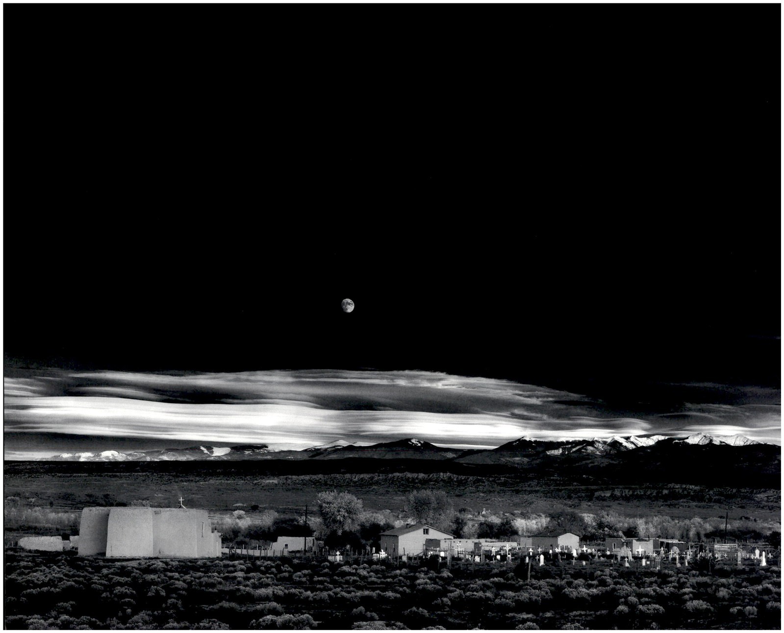 1941 1990s Ansel Adams Moonrise Hernandez New Mexico Large Art Photo
