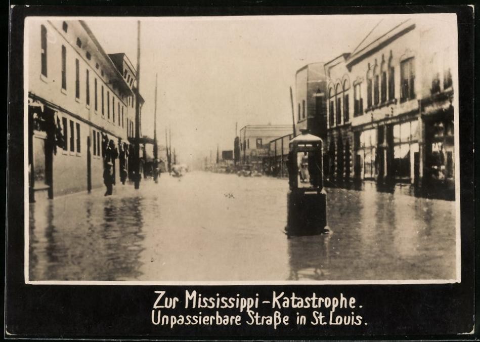 Photograph St. Louis, Mississippi Flood Disaster, Flooded Road