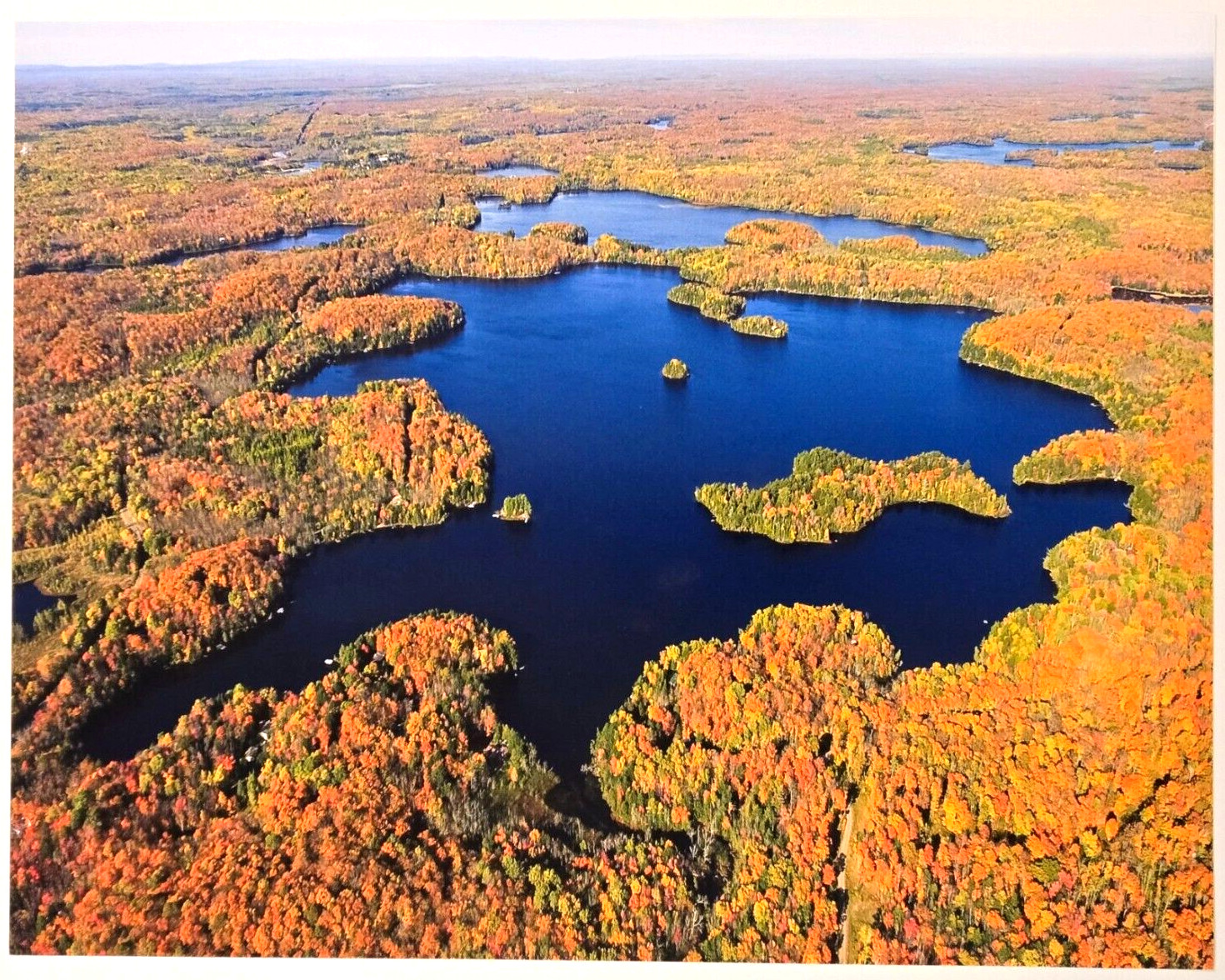 Armour Lake, Presque Isle, Vilas Co., Wisconsin Overhead Photo. Frame Optional.