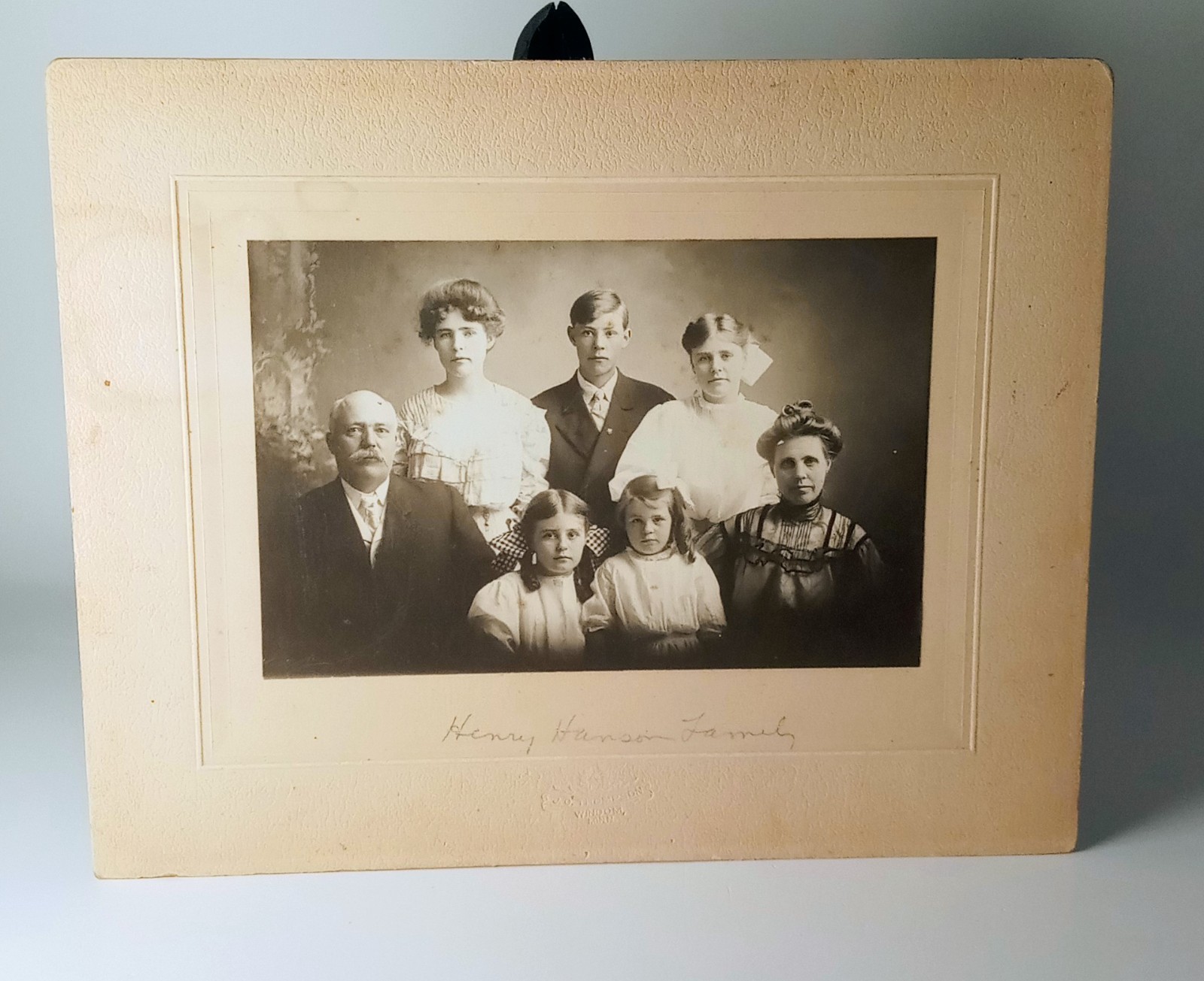 VTG Cabinet Card Henry Hanson Family Taken at J. O. Thompson’s Windom, Minnesota