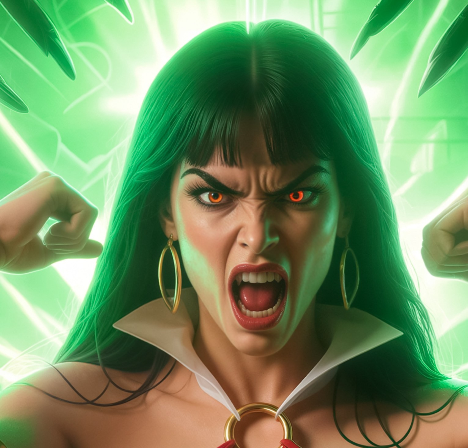 Vampirella X Aliens – Chained Up and Angry Sexy Metal Sign Wall Art 14″ x 11″