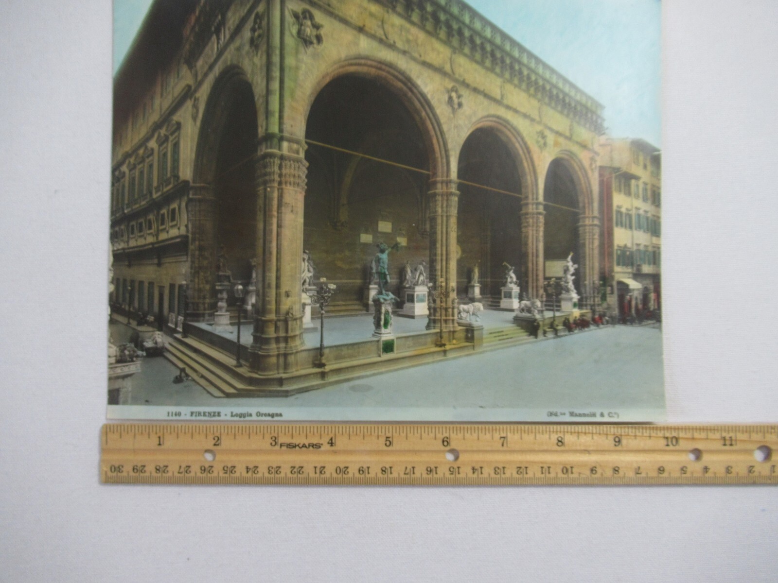 Firenze Loggia dei Lanzi Hand Colored Art Photo Print Florence Italy Oreagna